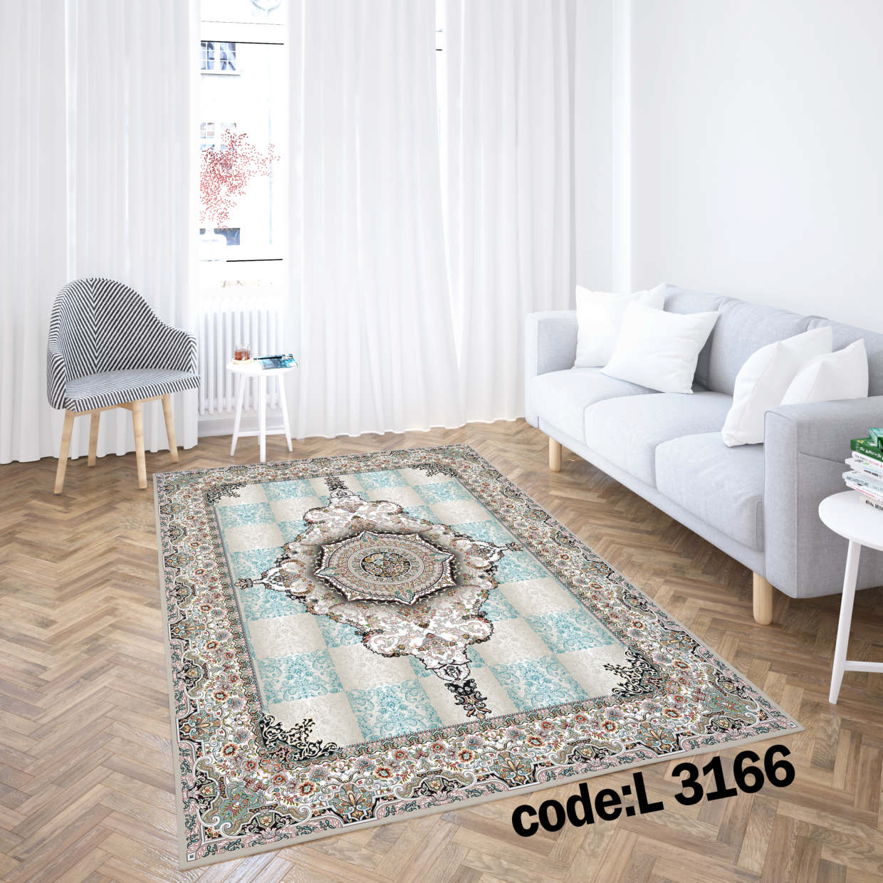 روفرشی کشدار (کاور فرش) و فرشینه و پادری کالای خواب متین کد L 3166