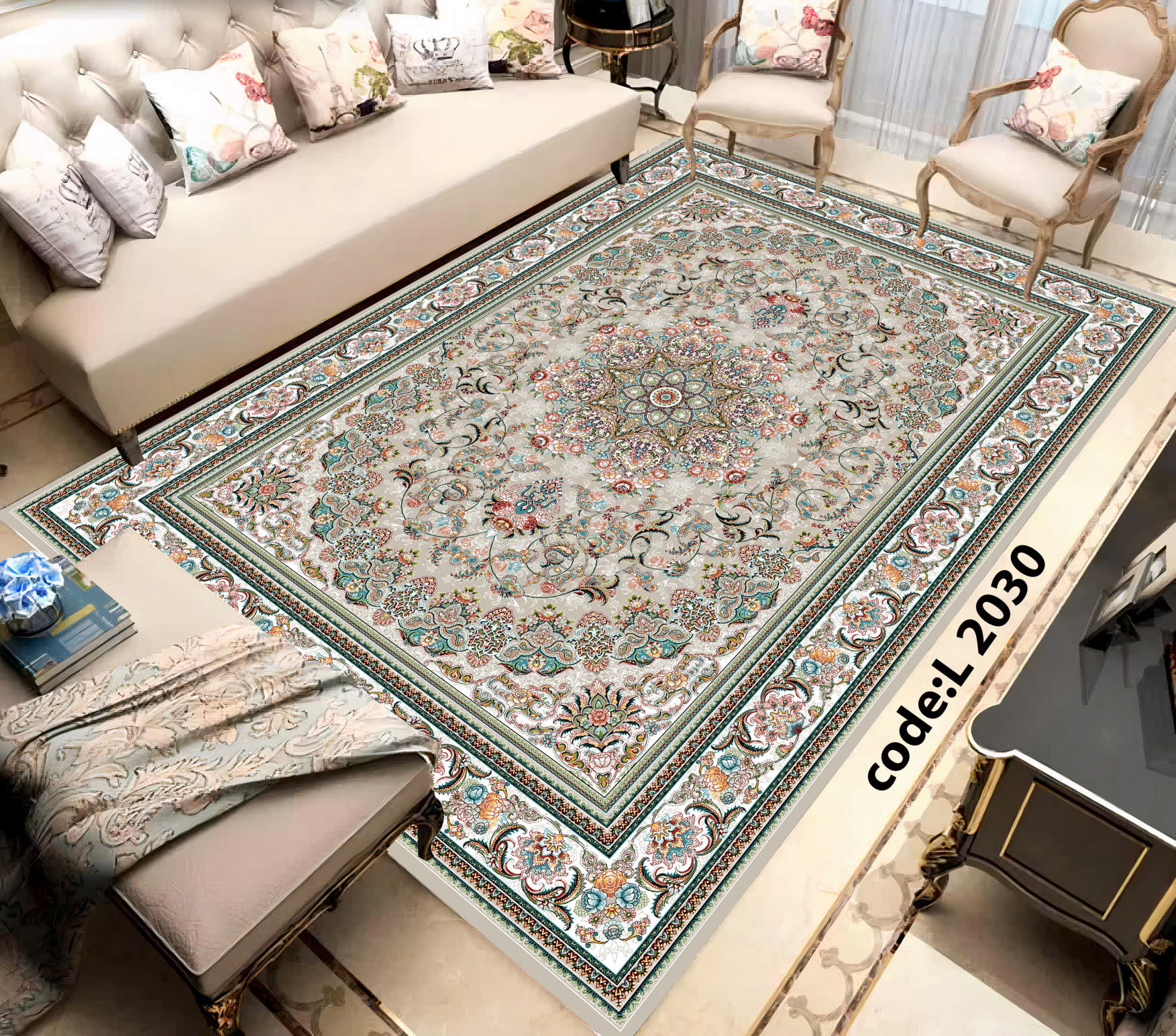 روفرشی کشدار (کاور فرش) و فرشینه و پادری کالای خواب متین کد L 2030