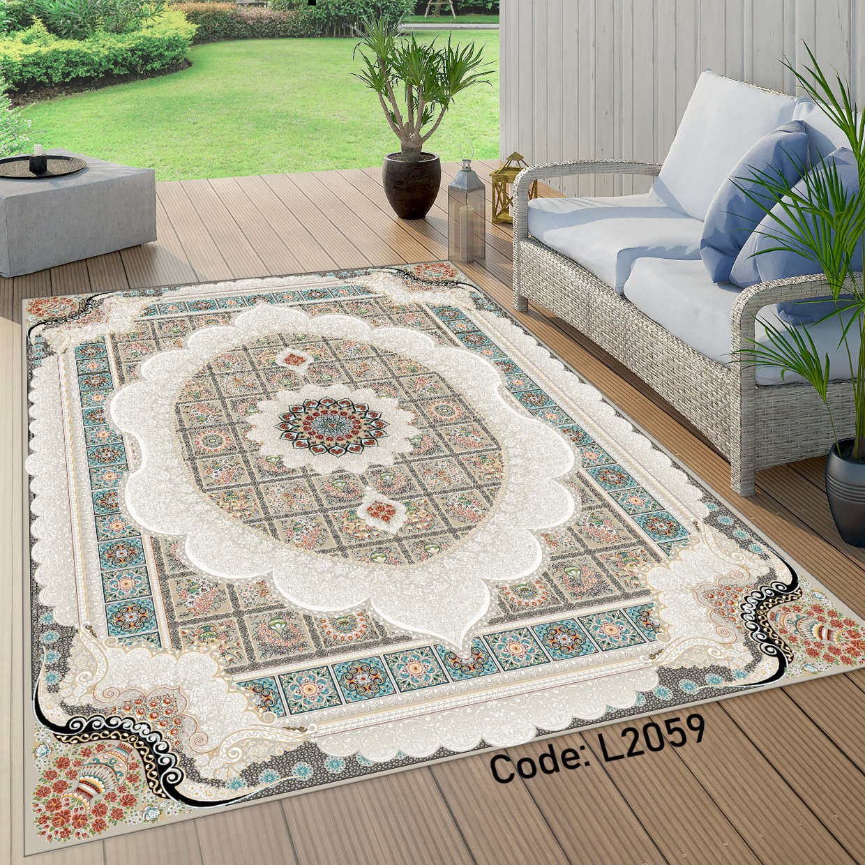 روفرشی کشدار (کاور فرش) و فرشینه و پادری کالای خواب متین کد L 2059