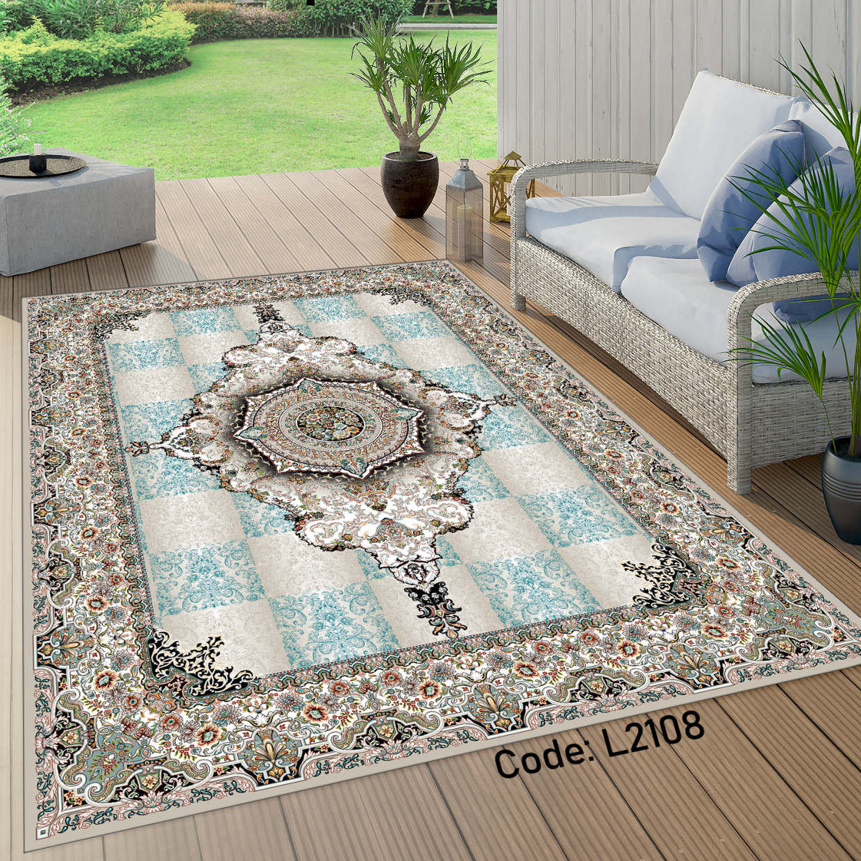 روفرشی کشدار (کاور فرش) و فرشینه و پادری کالای خواب متین کد L 2108