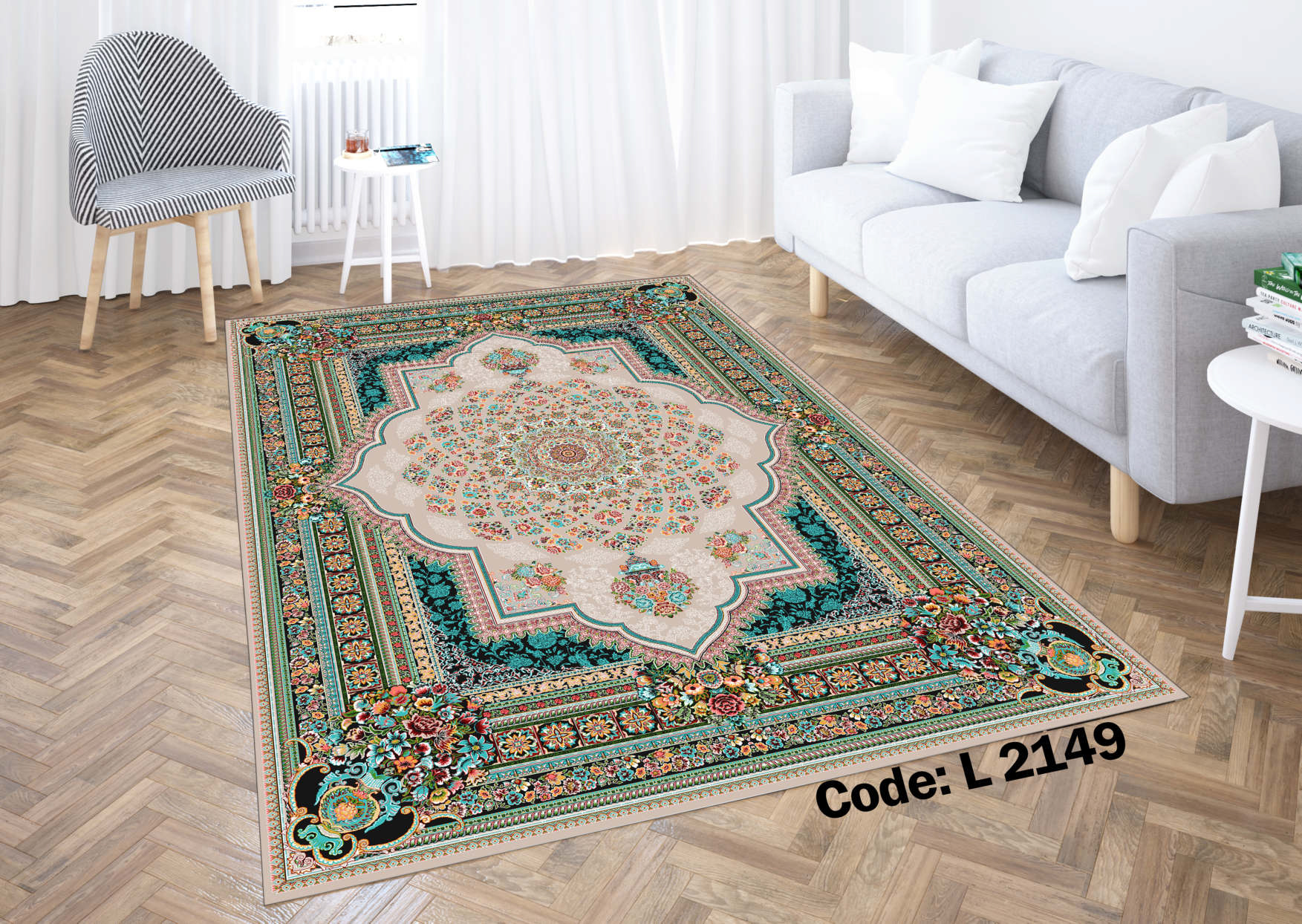 روفرشی کشدار (کاور فرش) و فرشینه و پادری کالای خواب متین کد L 2149