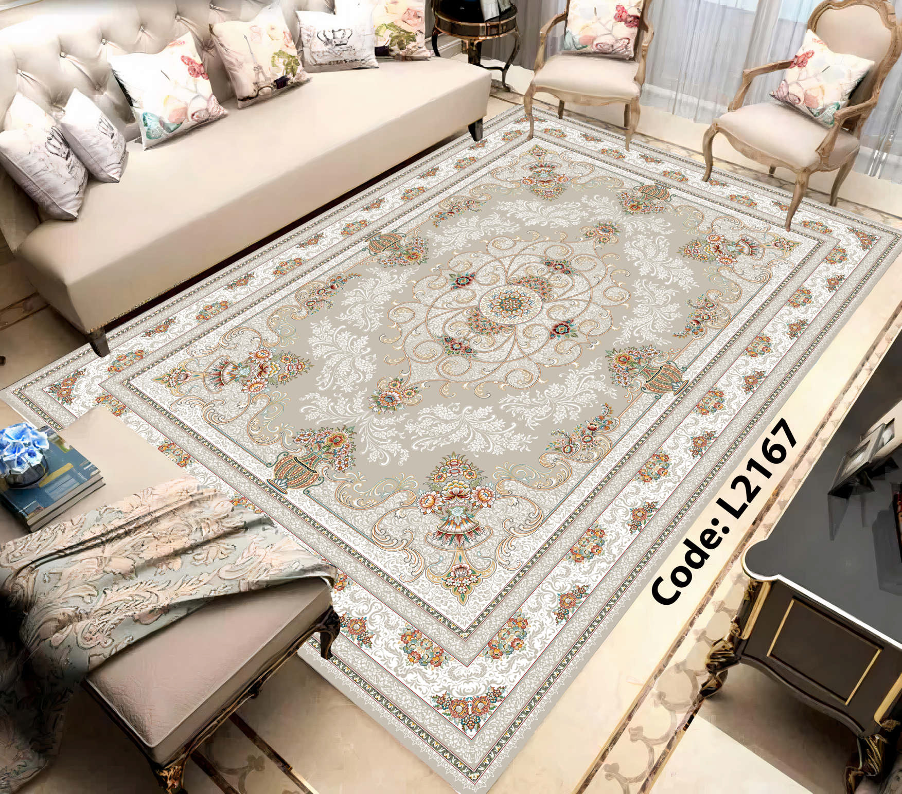 روفرشی کشدار (کاور فرش) و فرشینه و پادری کالای خواب متین کد L 2167