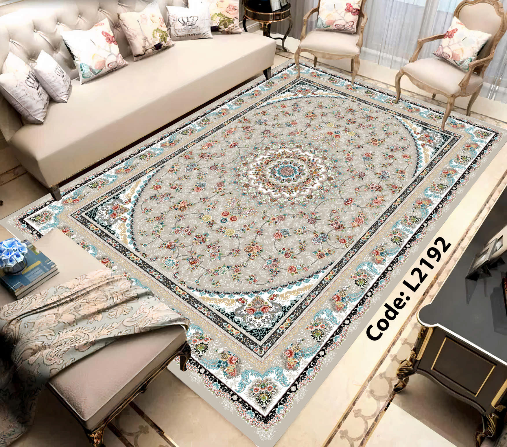 روفرشی کشدار (کاور فرش) و فرشینه و پادری کالای خواب متین کد L 2192