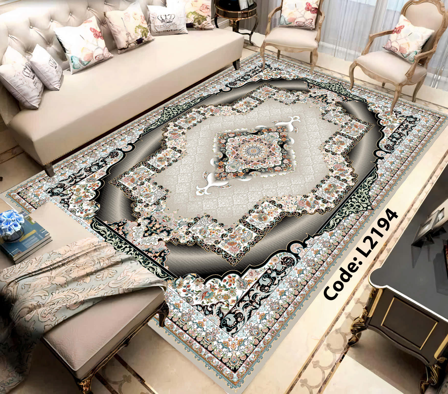 روفرشی کشدار (کاور فرش) و فرشینه و پادری کالای خواب متین کد L 2194