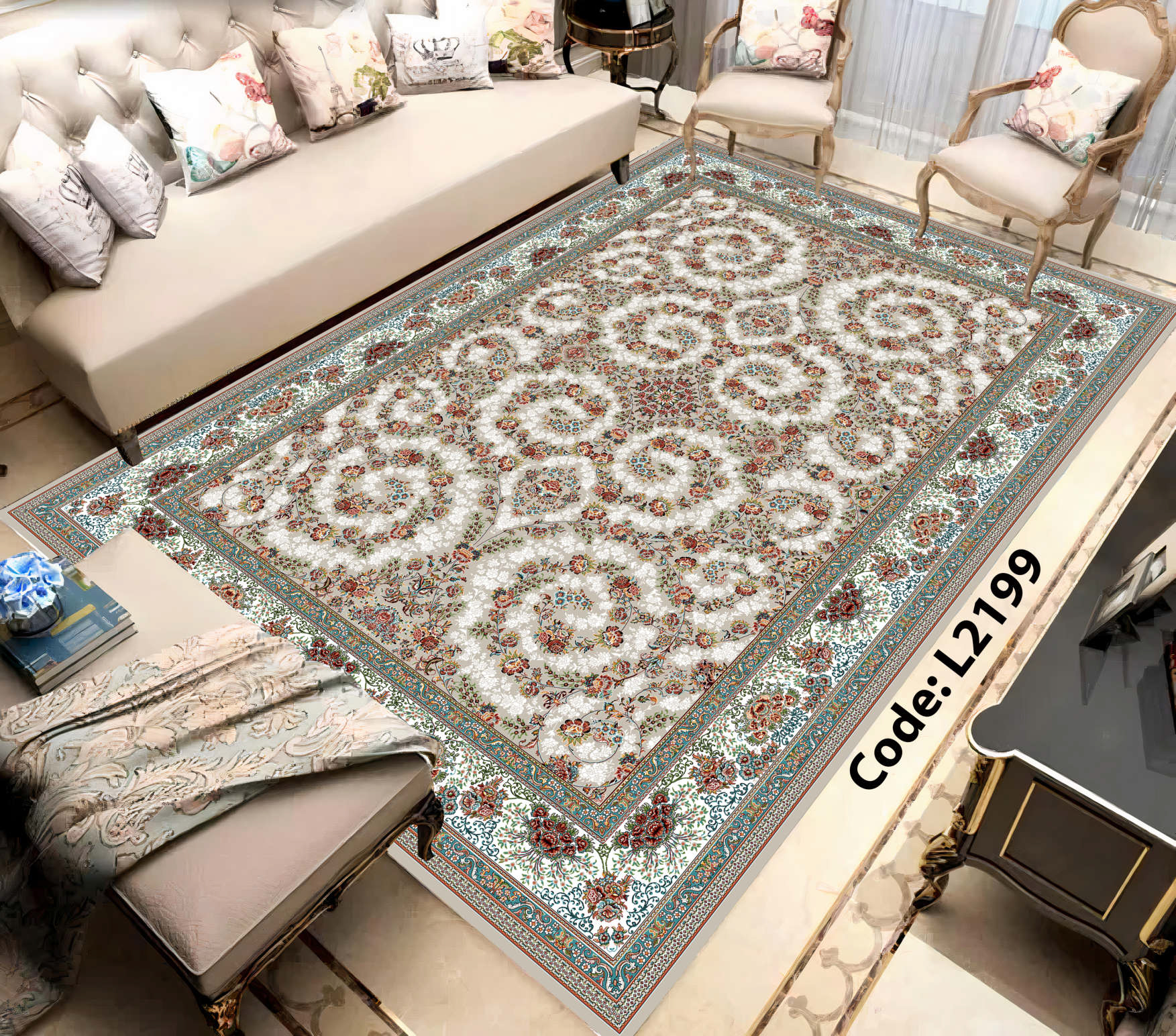 روفرشی کشدار (کاور فرش) و فرشینه و پادری کالای خواب متین کد L 2199