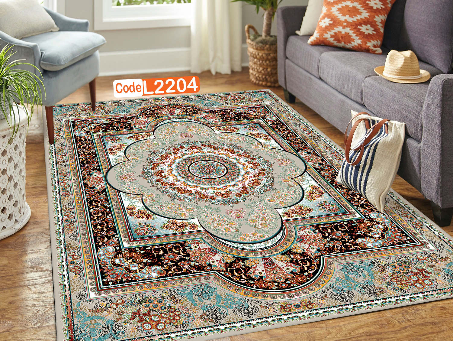 روفرشی کشدار (کاور فرش) و فرشینه و پادری کالای خواب متین کد L 2204