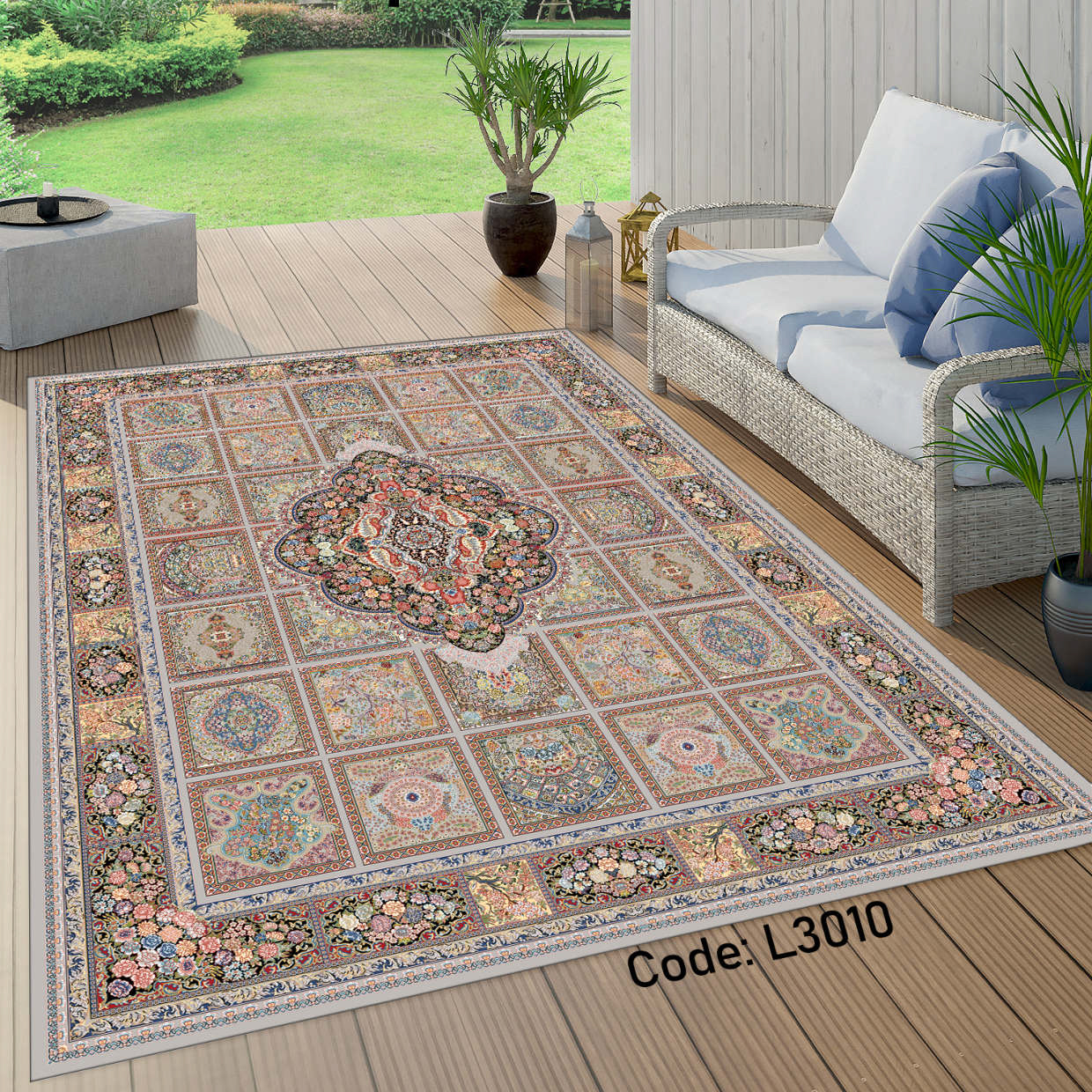 روفرشی کشدار (کاور فرش) و فرشینه و پادری کالای خواب متین کد L 3010