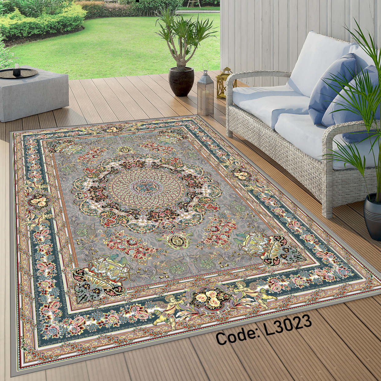 روفرشی کشدار (کاور فرش) و فرشینه و پادری کالای خواب متین کد L 3023