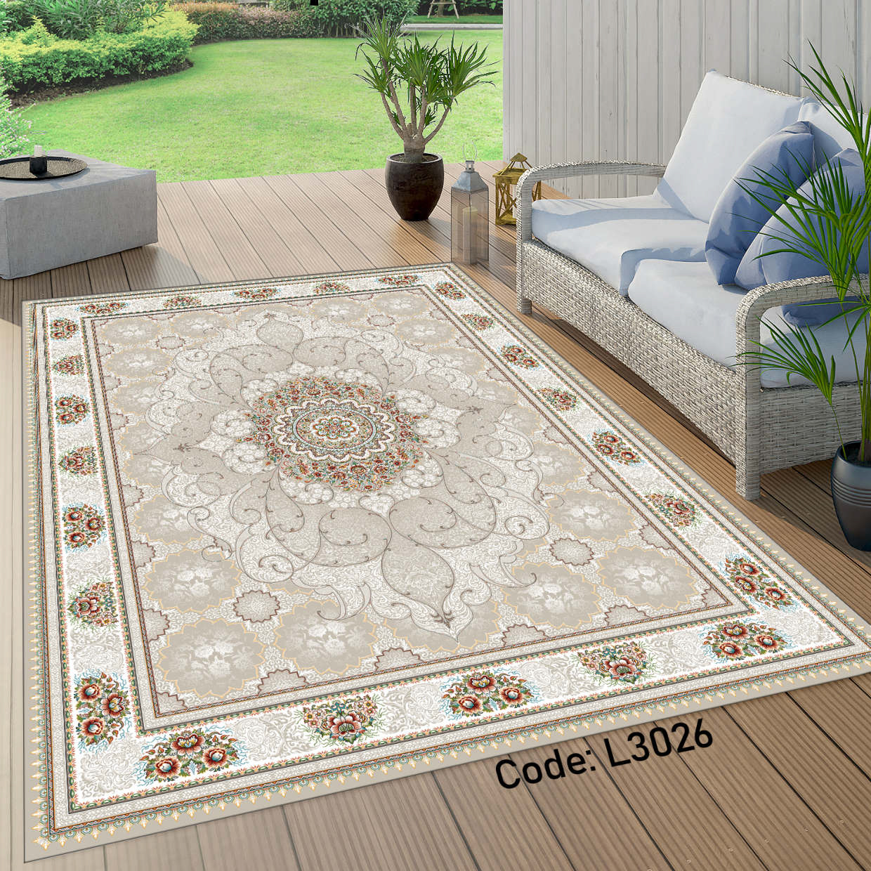 روفرشی کشدار (کاور فرش) و فرشینه و پادری کالای خواب متین کد L 3026