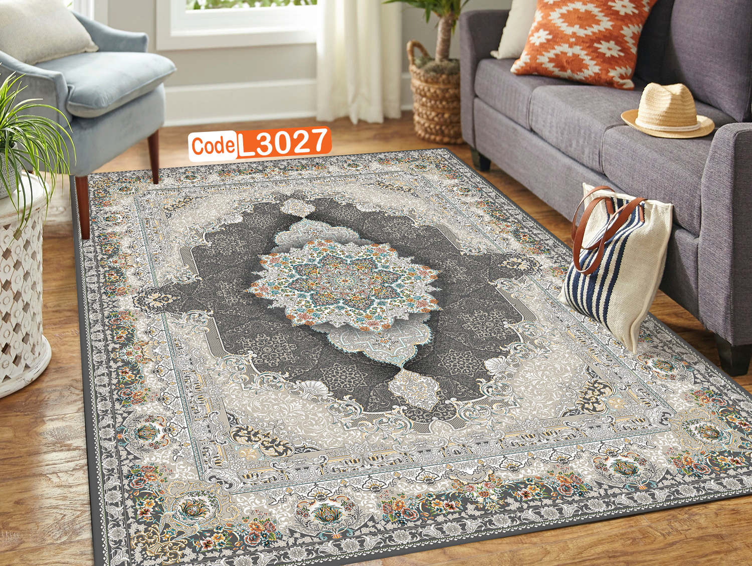 روفرشی کشدار (کاور فرش) و فرشینه و پادری کالای خواب متین کد L 3027