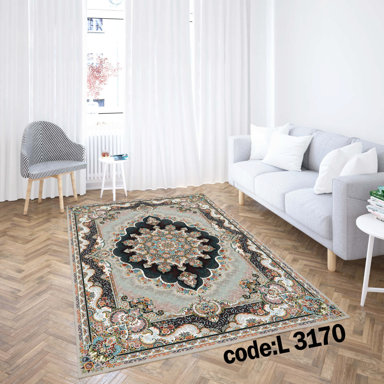 روفرشی کشدار (کاور فرش) و فرشینه و پادری کالای خواب متین کد L 3170