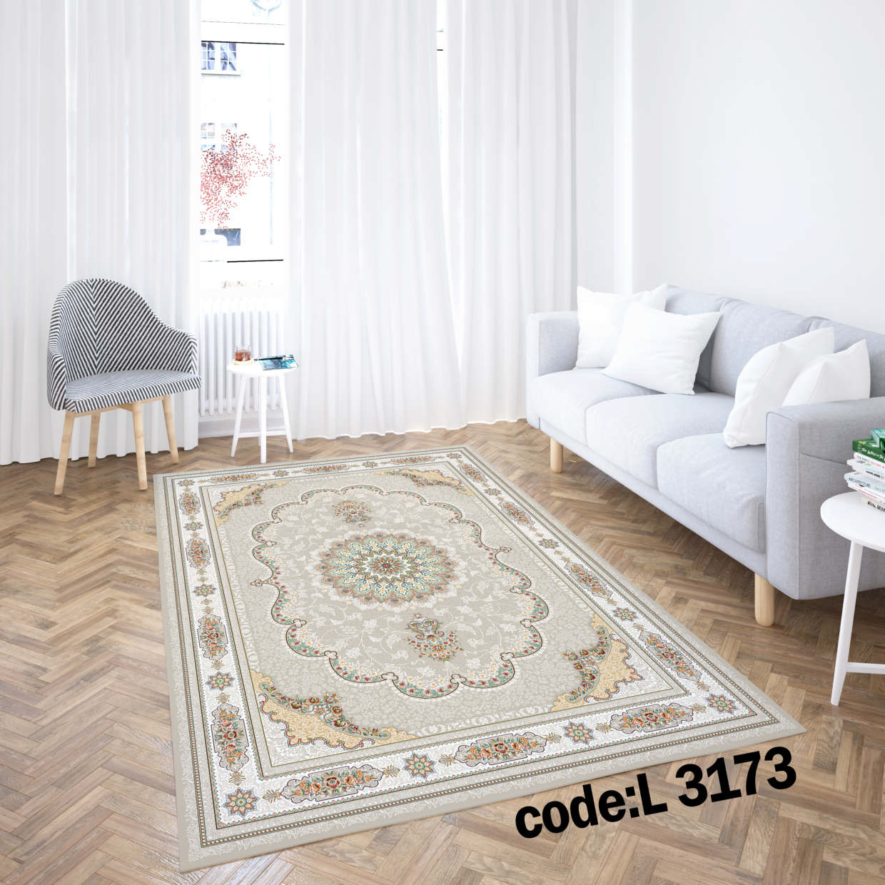 روفرشی کشدار (کاور فرش) و فرشینه و پادری کالای خواب متین کد L 3173