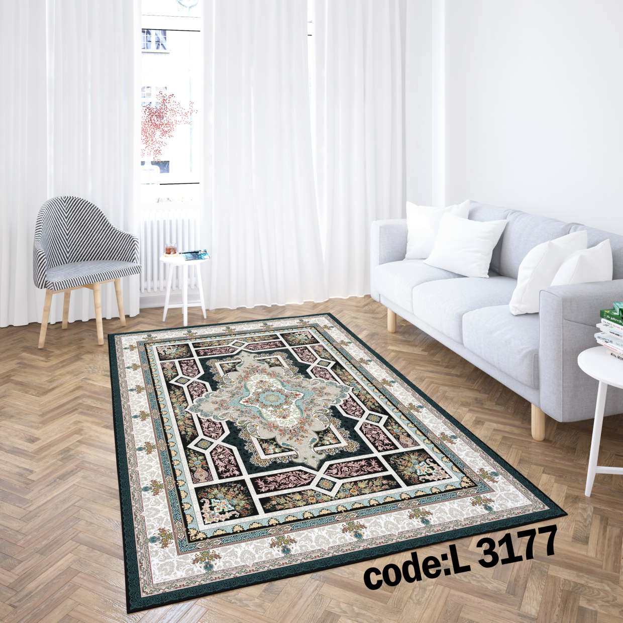 روفرشی کشدار (کاور فرش) و فرشینه و پادری کالای خواب متین کد L 3177