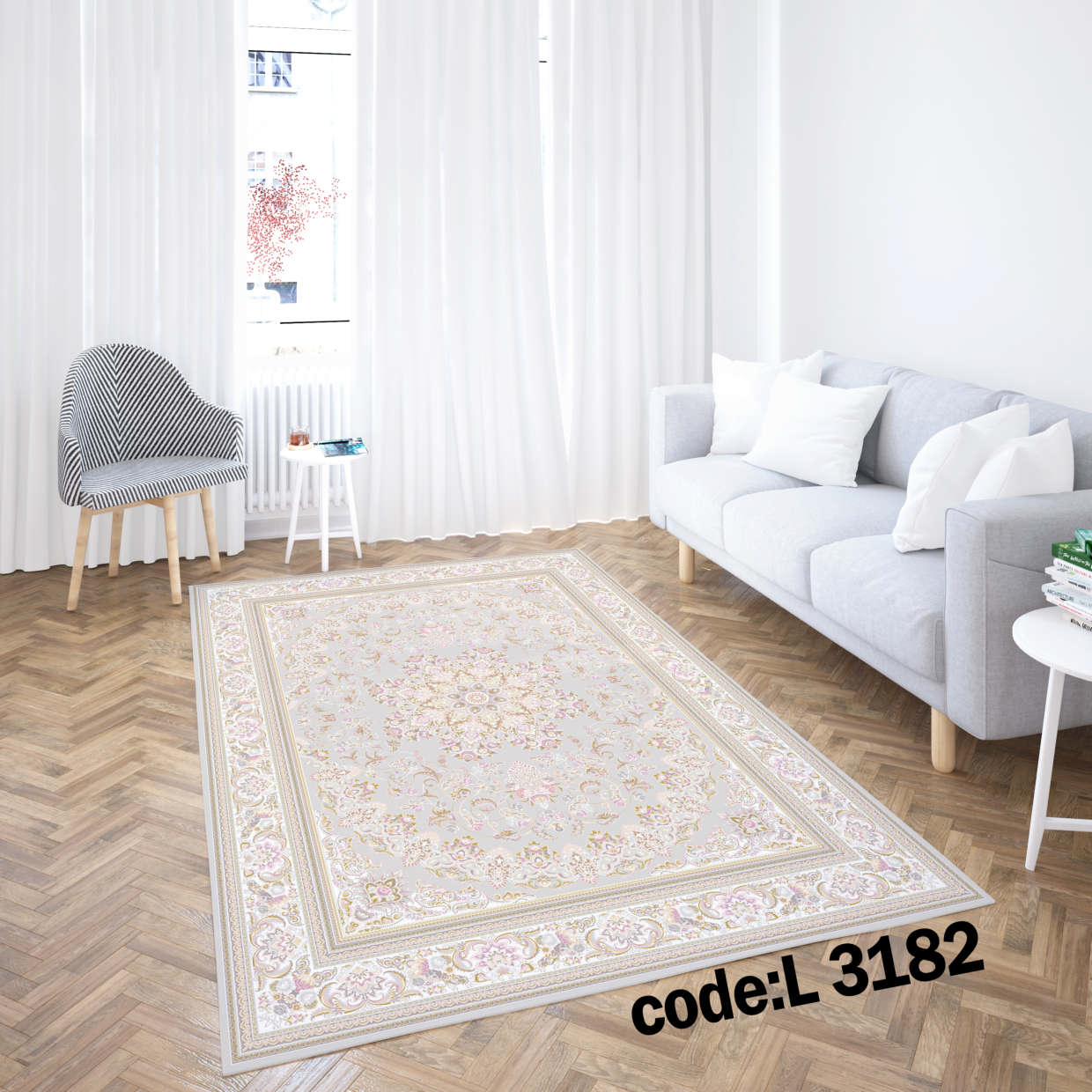 روفرشی کشدار (کاور فرش) و فرشینه و پادری کالای خواب متین کد L 3182