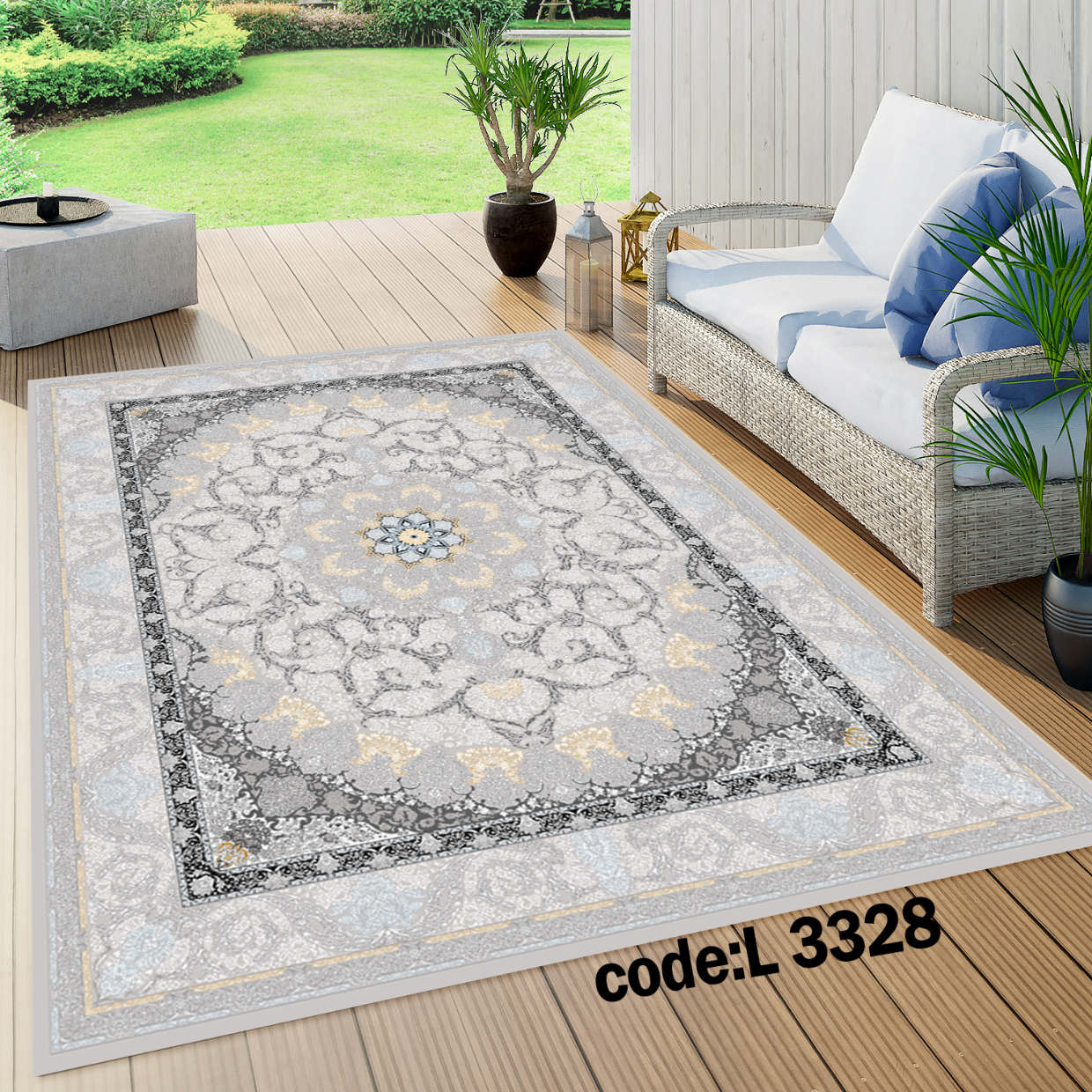 روفرشی کشدار (کاور فرش) و فرشینه و پادری کالای خواب متین کد L 3328