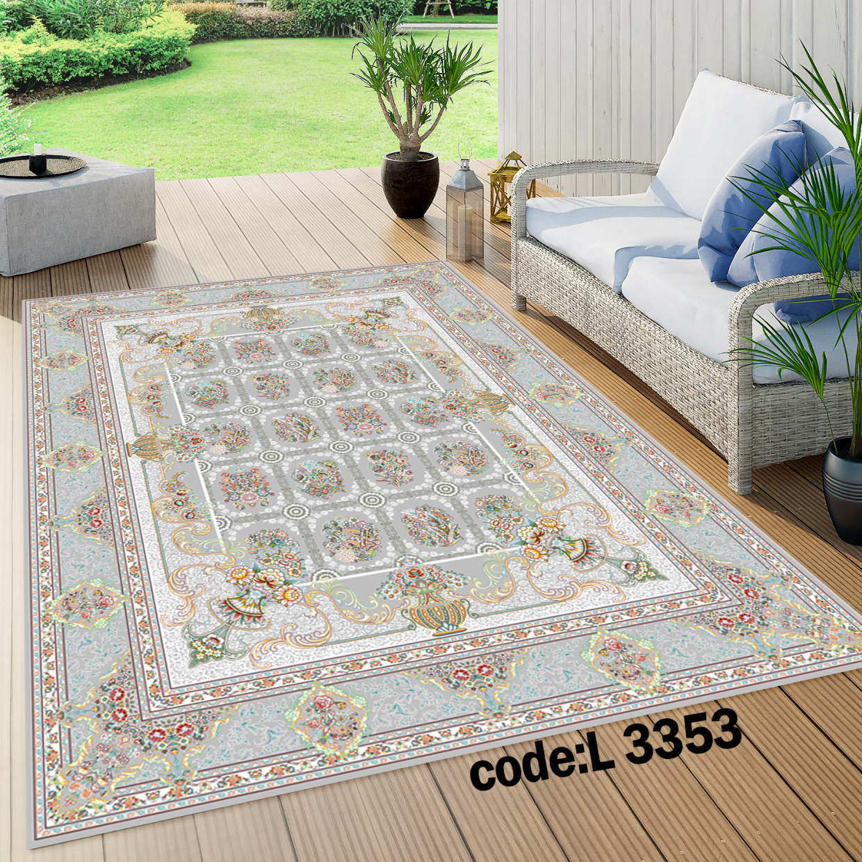 روفرشی کشدار (کاور فرش) و فرشینه و پادری کالای خواب متین کد L 3353