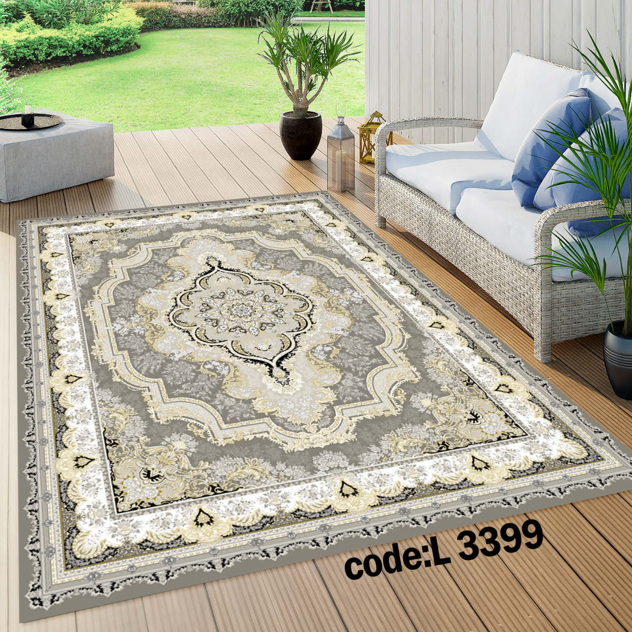 روفرشی کشدار (کاور فرش) و فرشینه و پادری کالای خواب متین کد L 3399