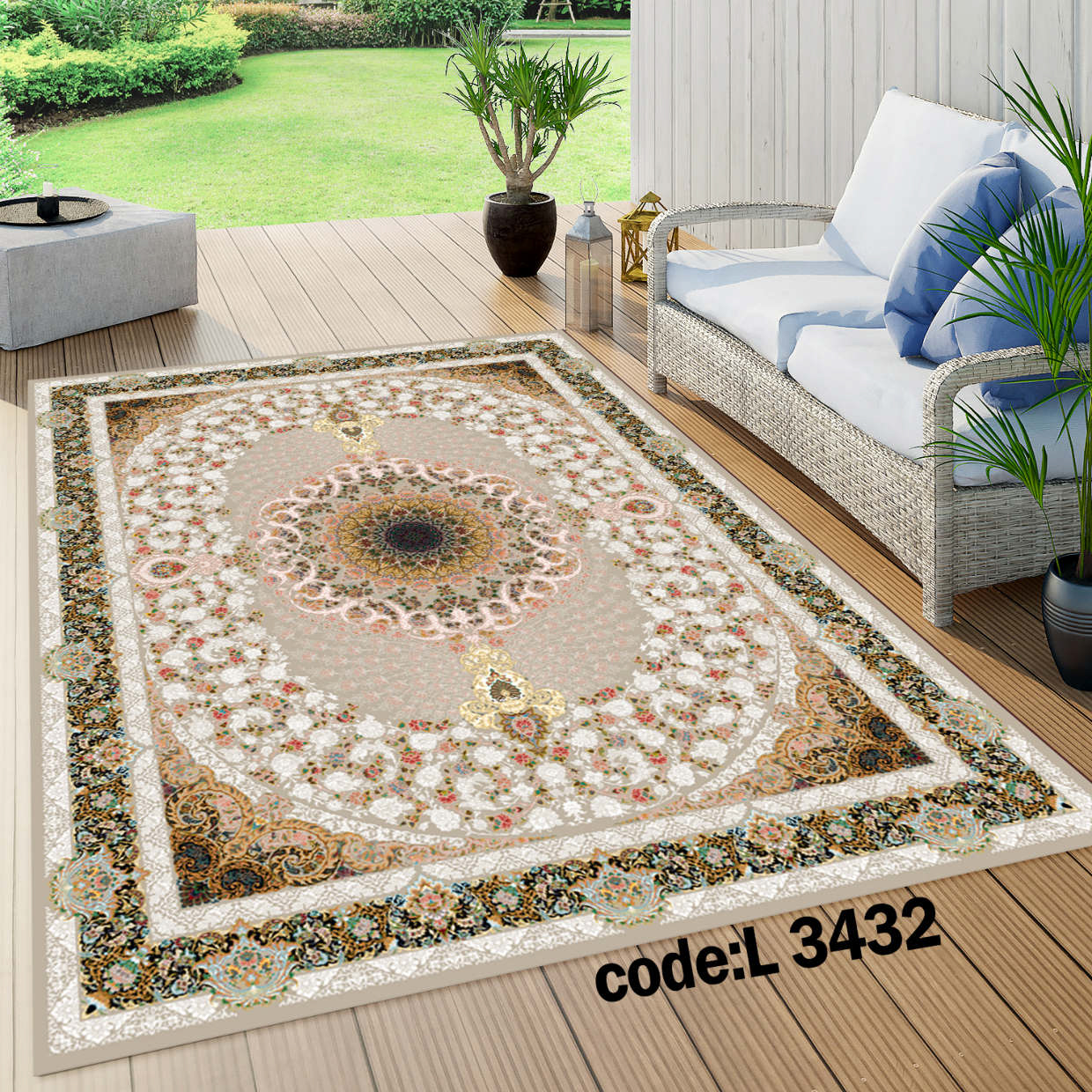 روفرشی کشدار (کاور فرش) و فرشینه و پادری کالای خواب متین کد L 3432