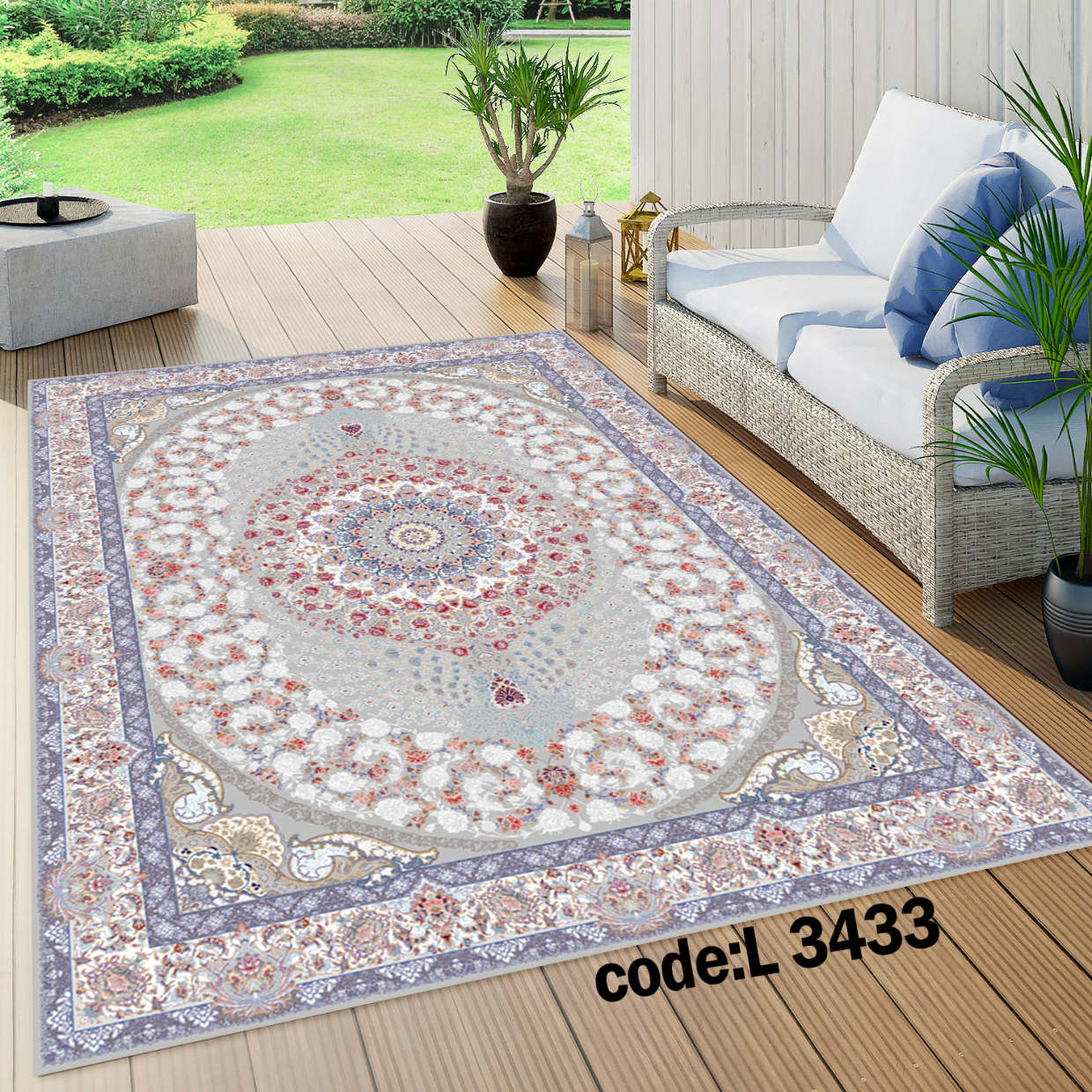 روفرشی کشدار (کاور فرش) و فرشینه و پادری کالای خواب متین کد L 3433