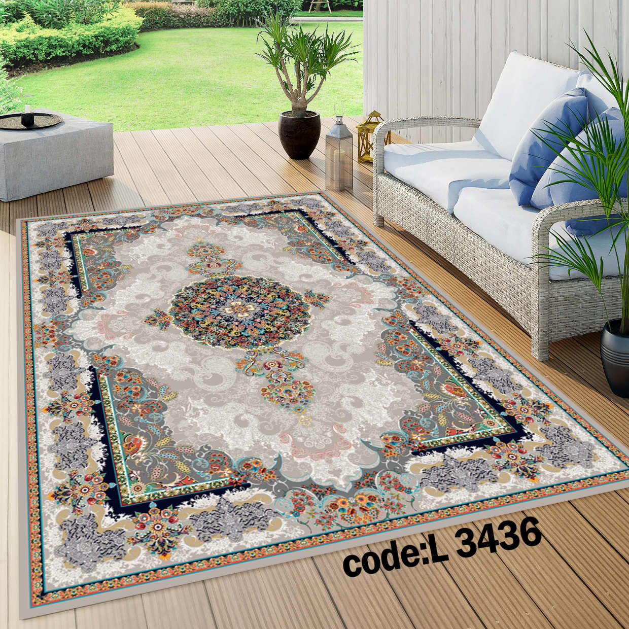 روفرشی کشدار (کاور فرش) و فرشینه و پادری کالای خواب متین کد L 3436