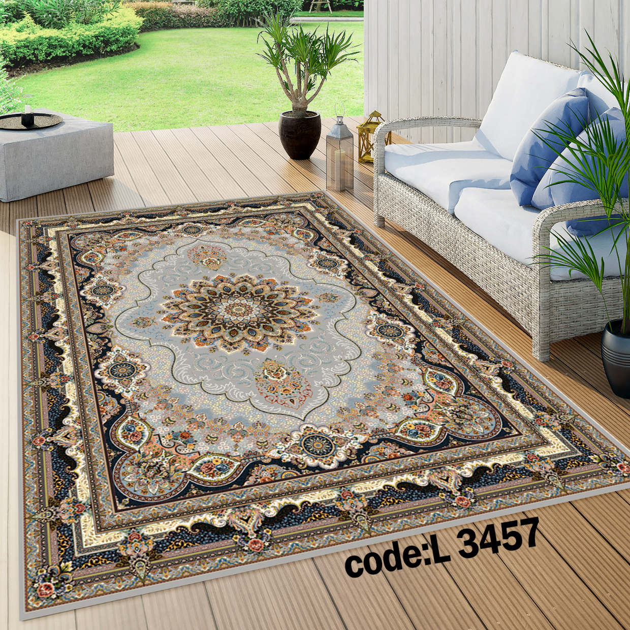 روفرشی کشدار (کاور فرش) و فرشینه و پادری کالای خواب متین کد L 3457