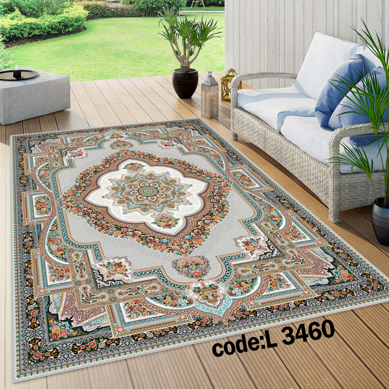 روفرشی کشدار (کاور فرش) و فرشینه و پادری کالای خواب متین کد L 3460