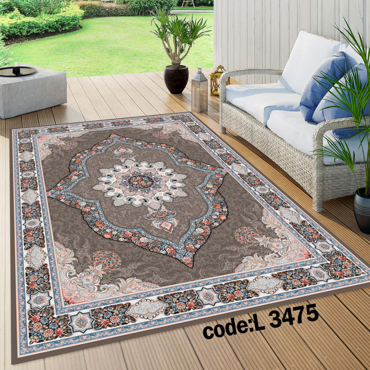 روفرشی کشدار (کاور فرش) و فرشینه و پادری کالای خواب متین کد L 3475
