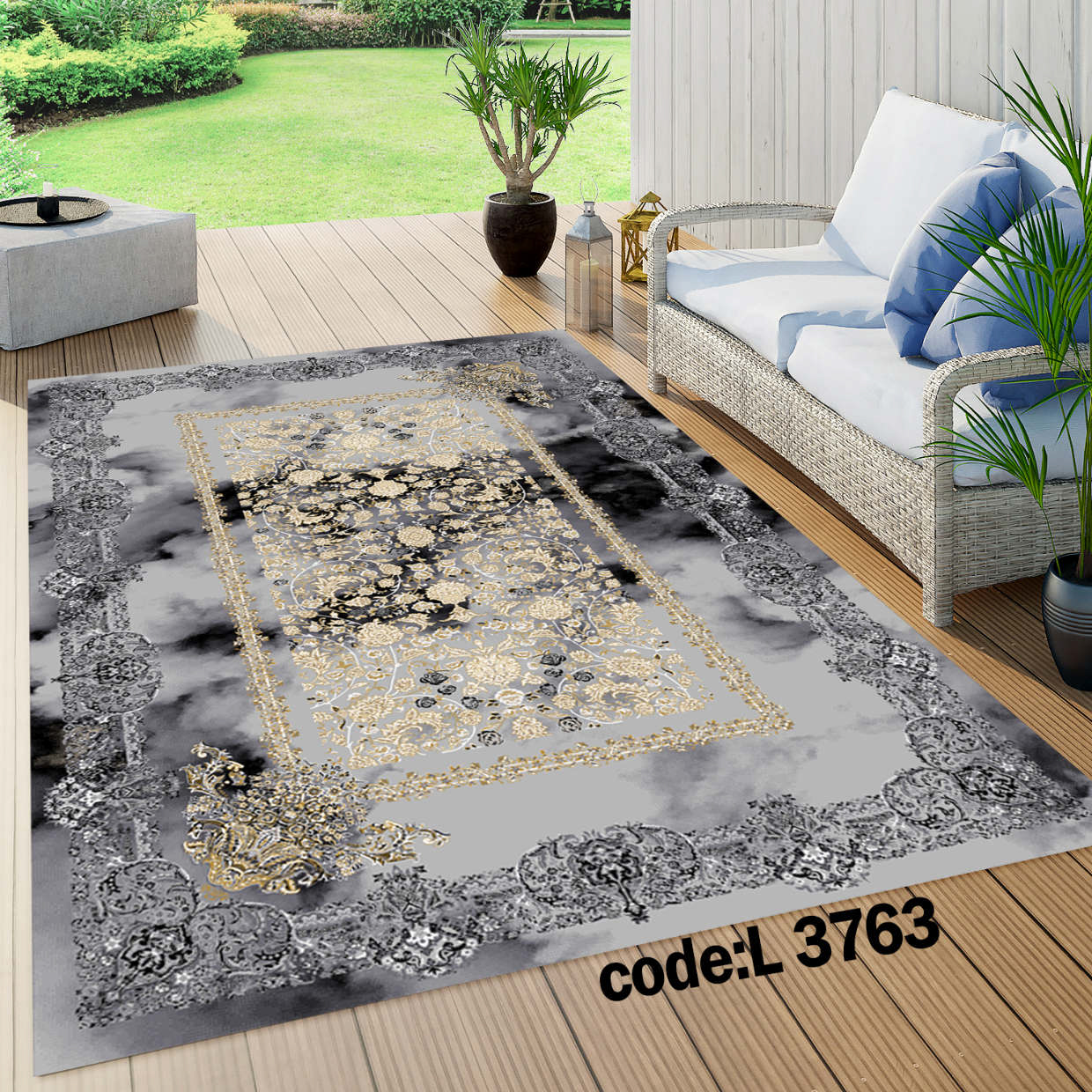 روفرشی کشدار (کاور فرش) و فرشینه و پادری کالای خواب متین کد L 3763