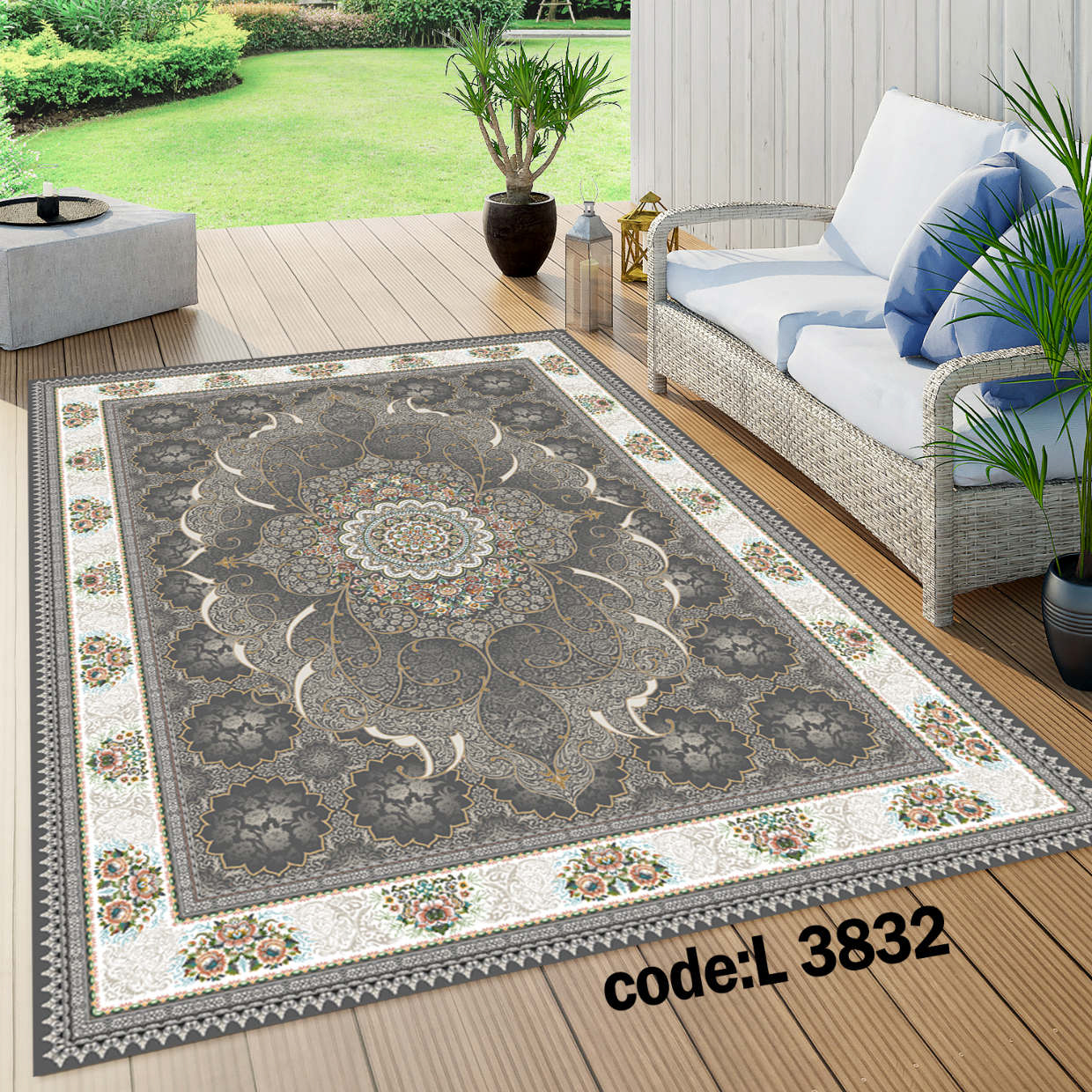 روفرشی کشدار (کاور فرش) و فرشینه و پادری کالای خواب متین کد L 3832