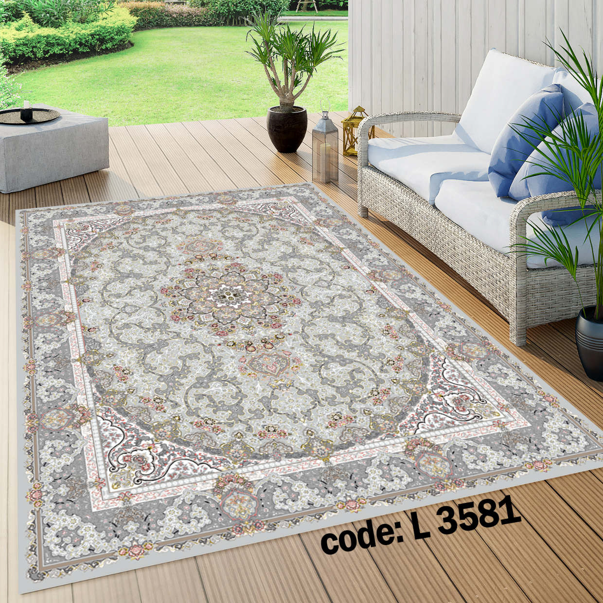 روفرشی کشدار (کاور فرش) و فرشینه و پادری کالای خواب متین کد L 3581