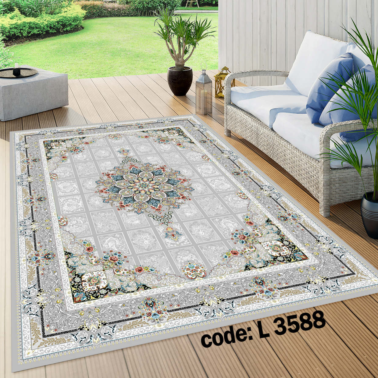 روفرشی کشدار (کاور فرش) و فرشینه و پادری کالای خواب متین کد L 3588