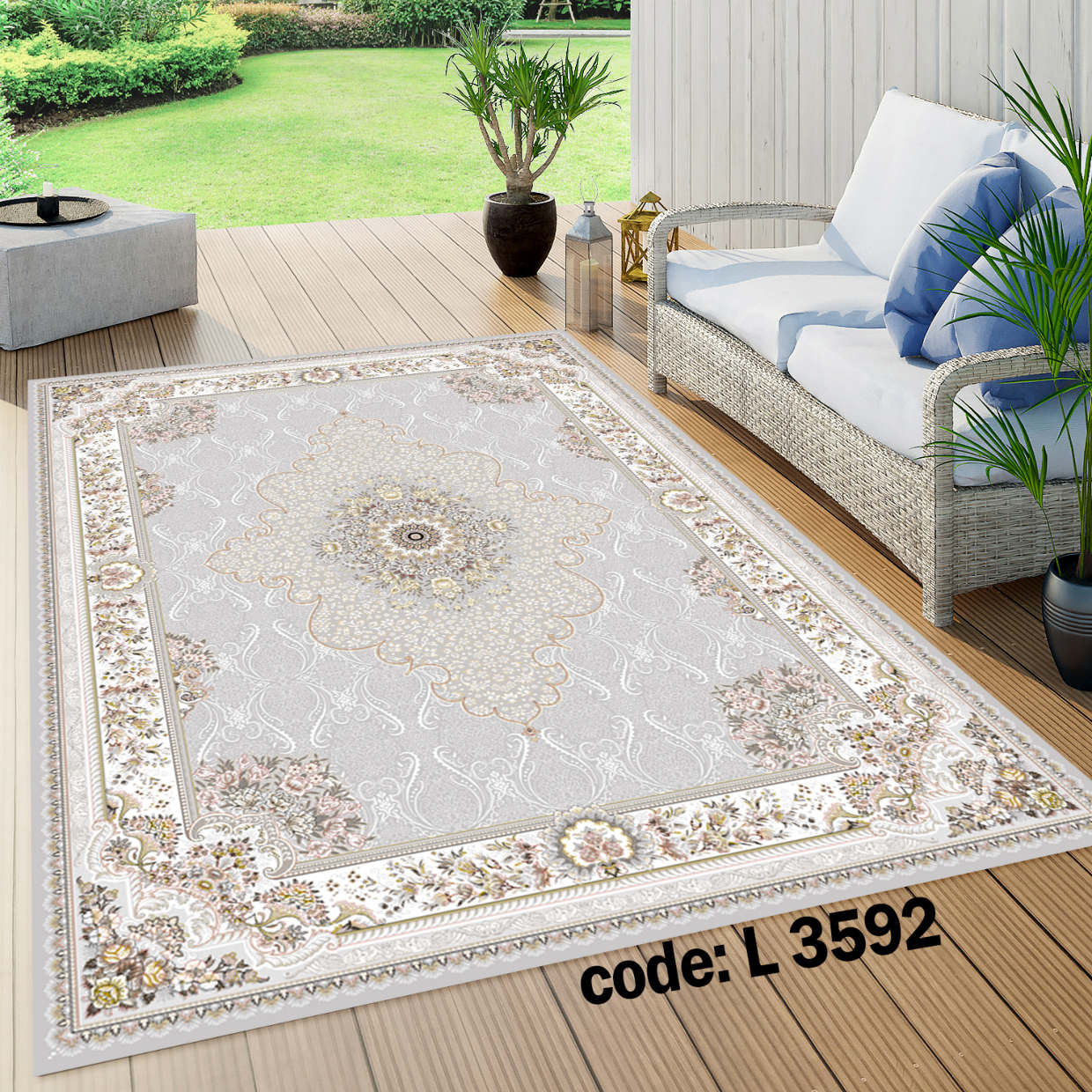 روفرشی کشدار (کاور فرش) و فرشینه و پادری کالای خواب متین کد L 3592