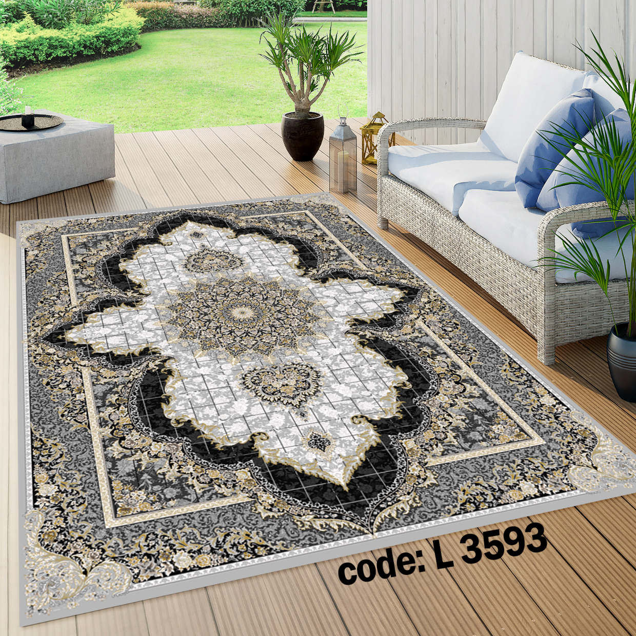 روفرشی کشدار (کاور فرش) و فرشینه و پادری کالای خواب متین کد L 3593