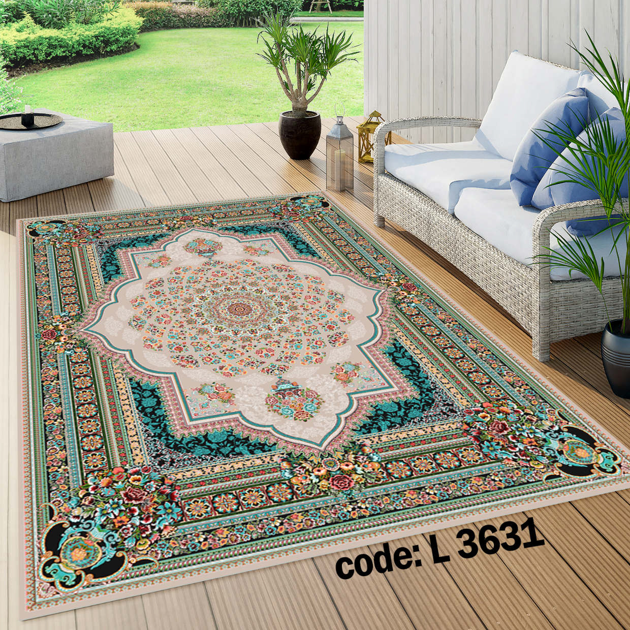 روفرشی کشدار (کاور فرش) و فرشینه و پادری کالای خواب متین کد L 3631