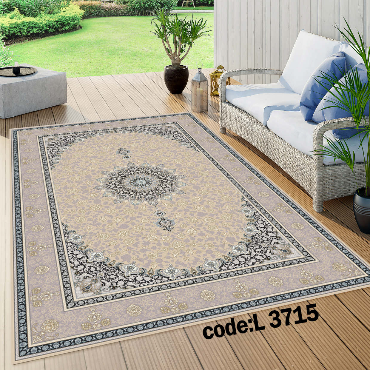 روفرشی کشدار (کاور فرش) و فرشینه و پادری کالای خواب متین کد L 3715