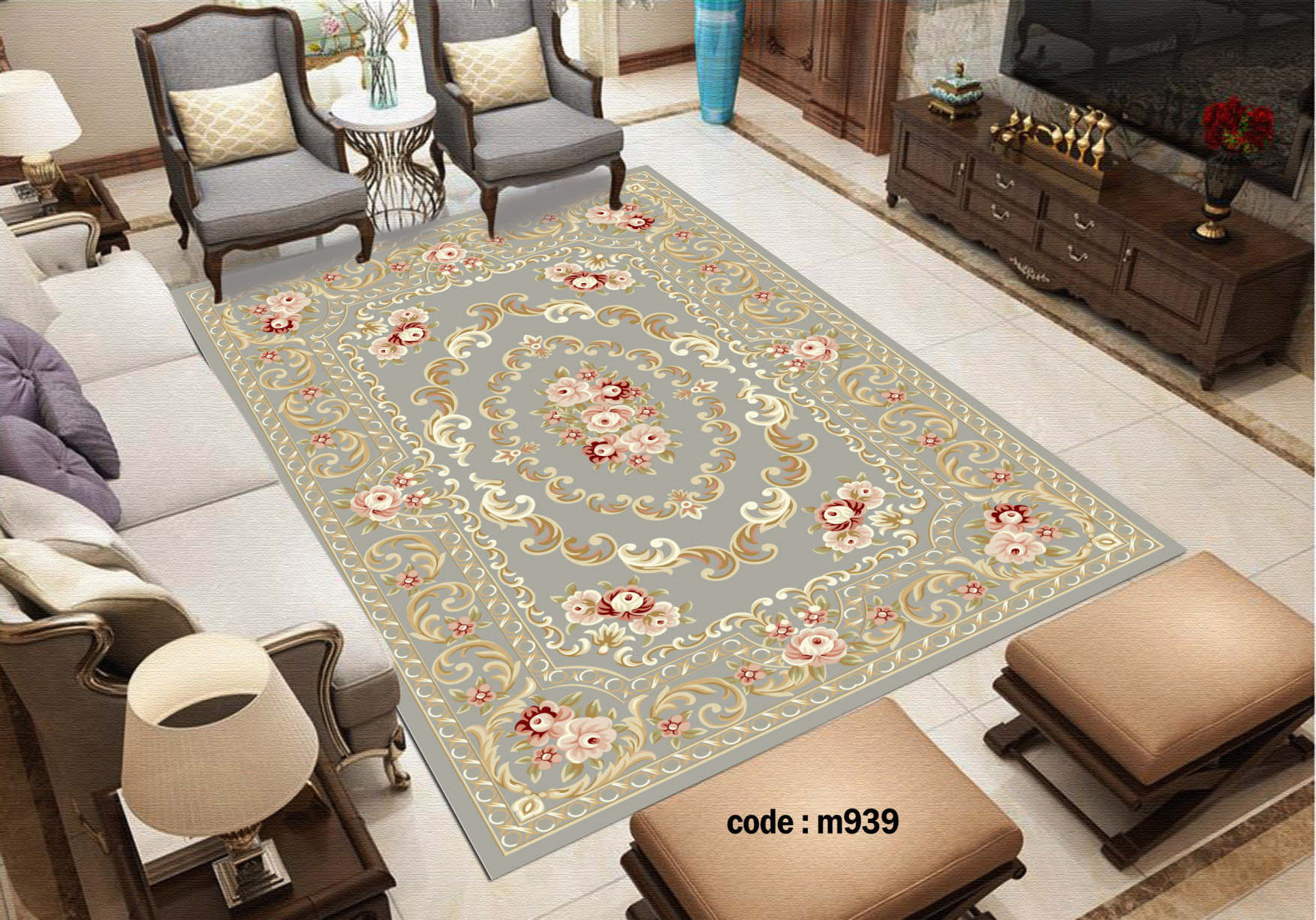 روفرشی کشدار (کاور فرش) و فرشینه و پادری کالای خواب متین کد m 939