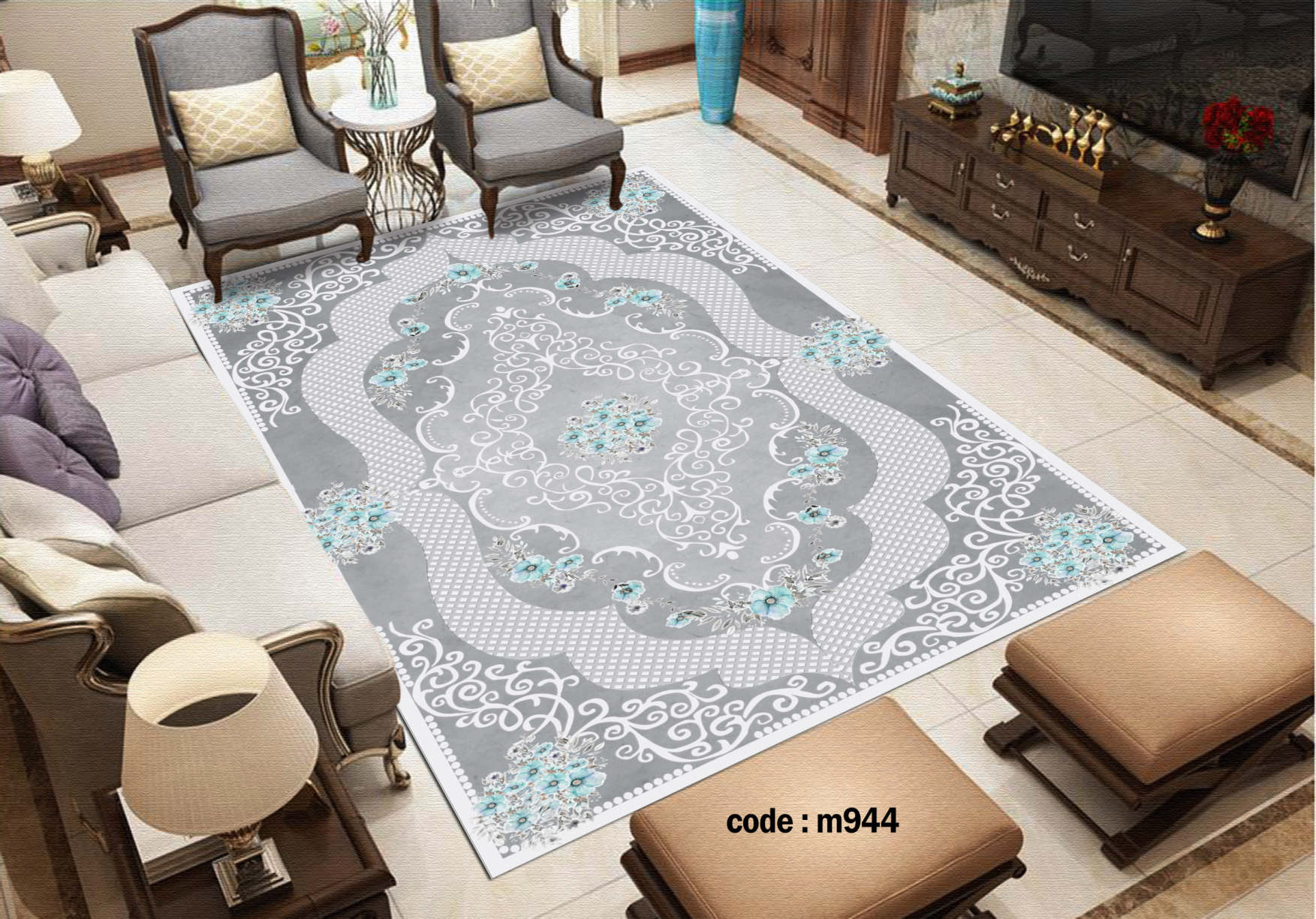 روفرشی کشدار (کاور فرش) و فرشینه و پادری کالای خواب متین کد m 944