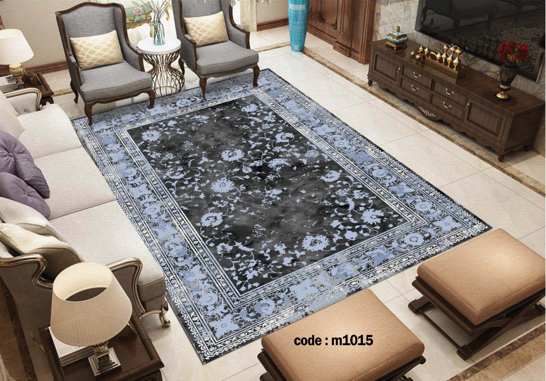 روفرشی کشدار (کاور فرش) و فرشینه و پادری کالای خواب متین کد m 1015