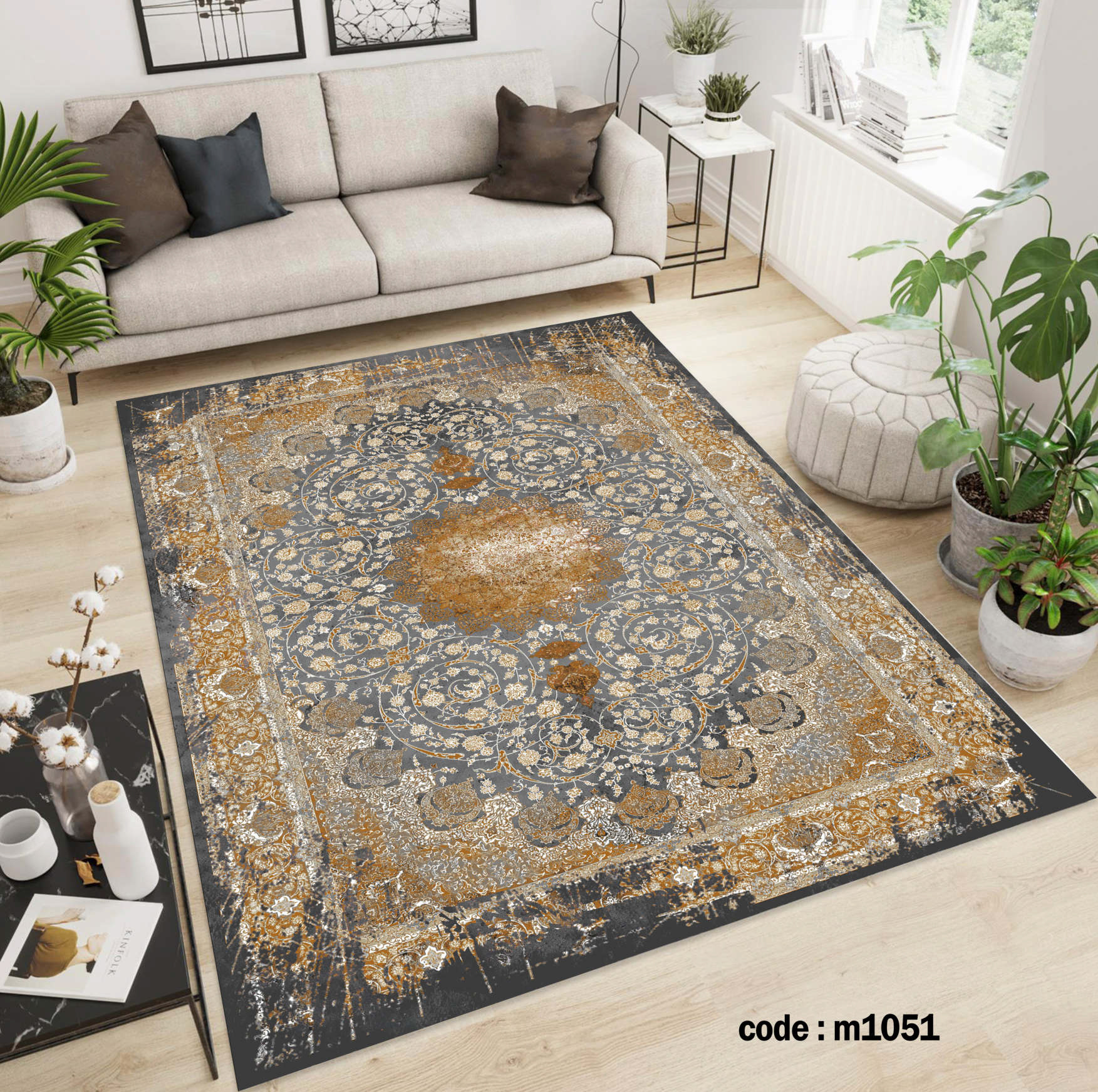 روفرشی کشدار (کاور فرش) و فرشینه و پادری کالای خواب متین کد m 1051