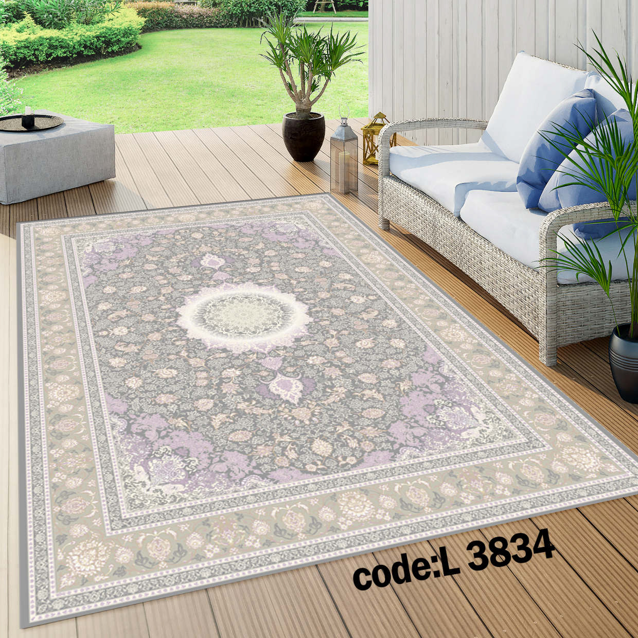 روفرشی کشدار (کاور فرش) و فرشینه و پادری کالای خواب متین کد L 3834