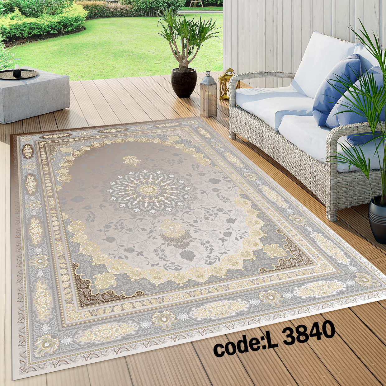 روفرشی کشدار (کاور فرش) و فرشینه و پادری کالای خواب متین کد L 3840
