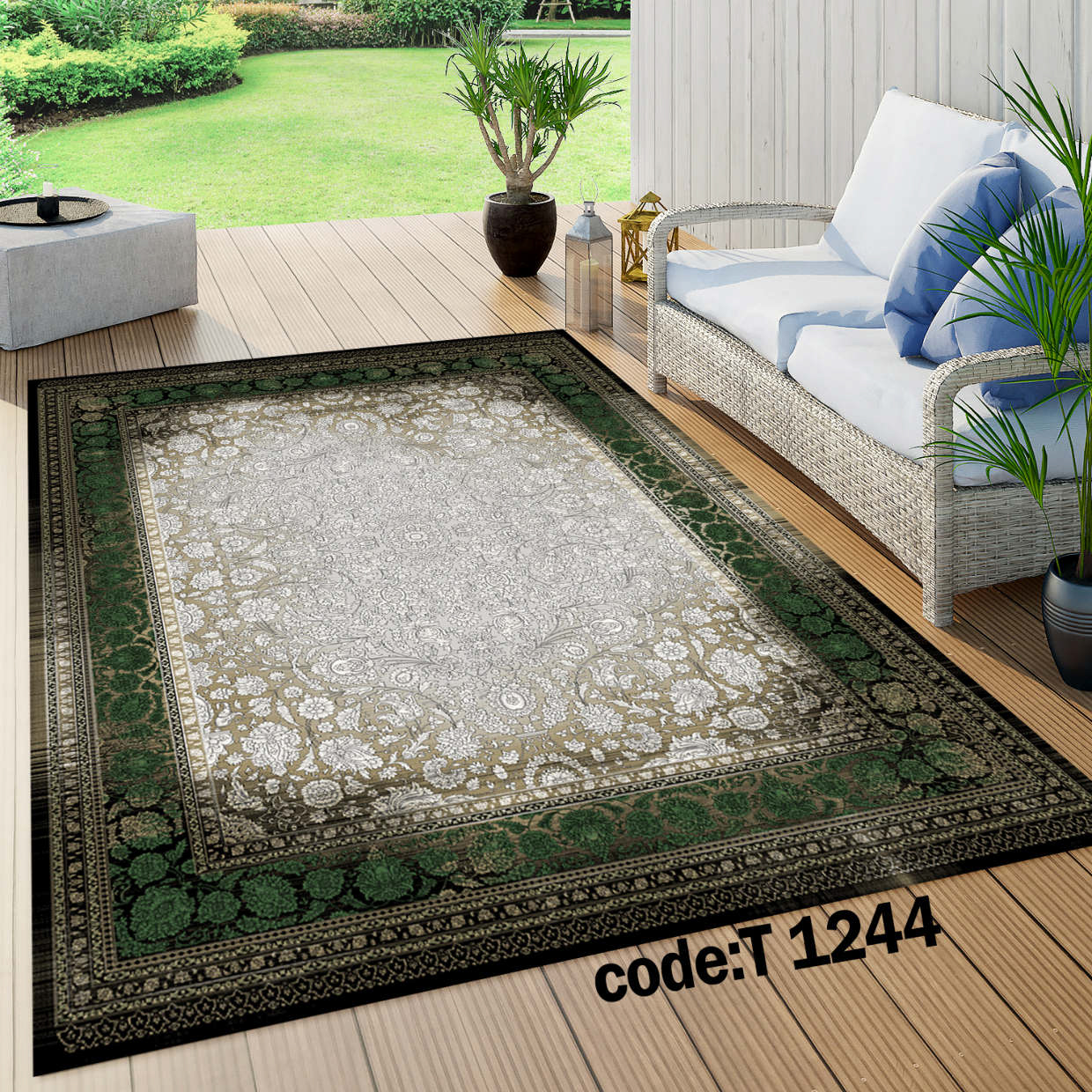 روفرشی کشدار (کاور فرش) و فرشینه و پادری کالای خواب متین کد T 1244
