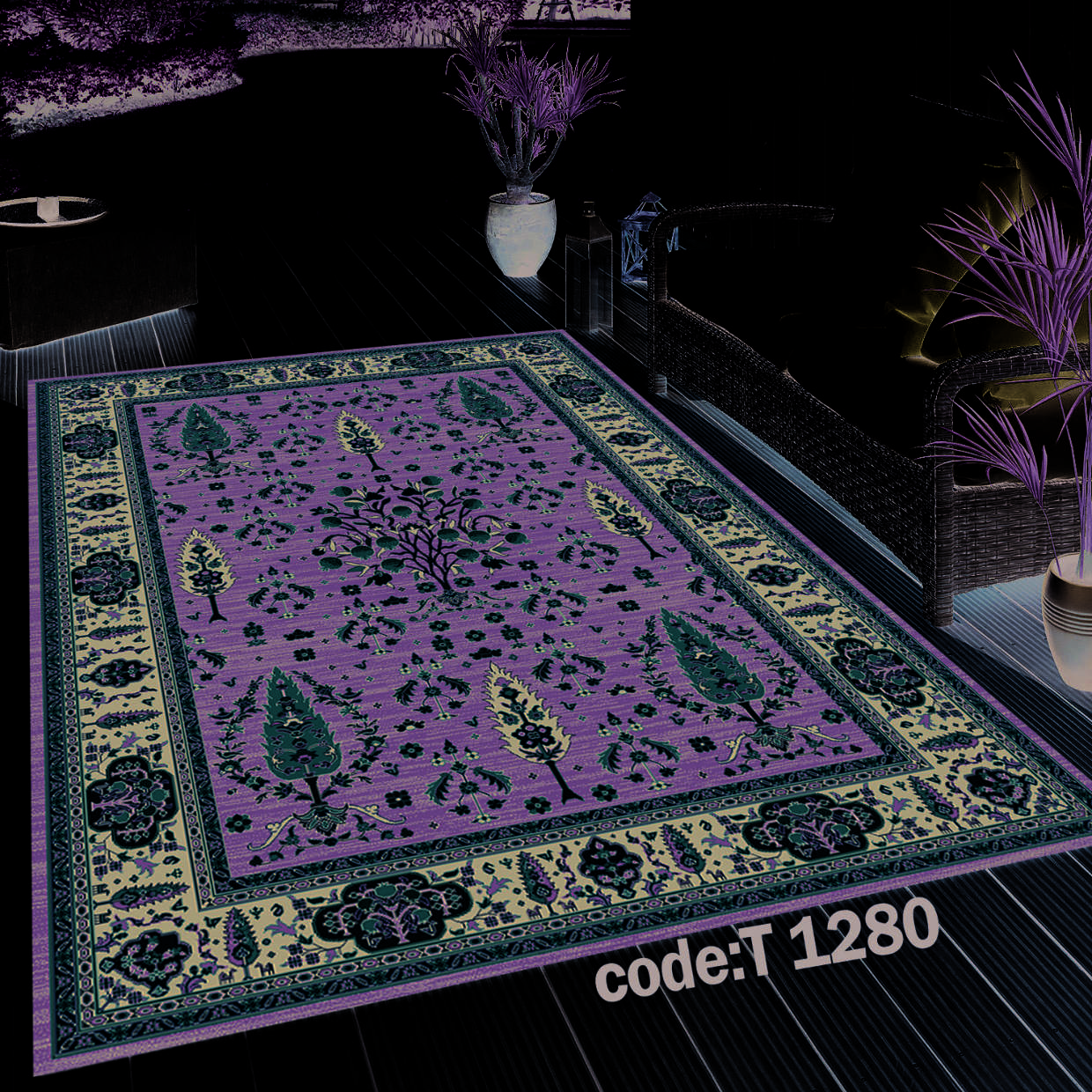 روفرشی کشدار (کاور فرش) و فرشینه و پادری کالای خواب متین کد T 1280