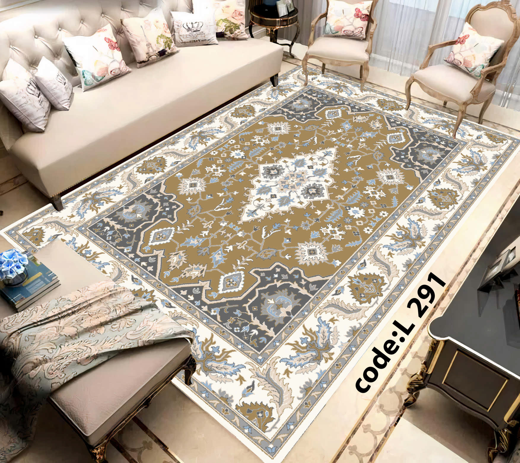 روفرشی کشدار (کاور فرش) و فرشینه و پادری کالای خواب متین کد L 291