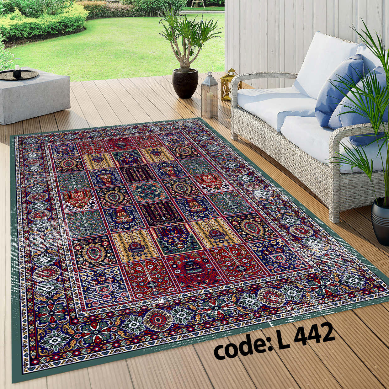 روفرشی کشدار (کاور فرش) و فرشینه و پادری کالای خواب متین کد L 442