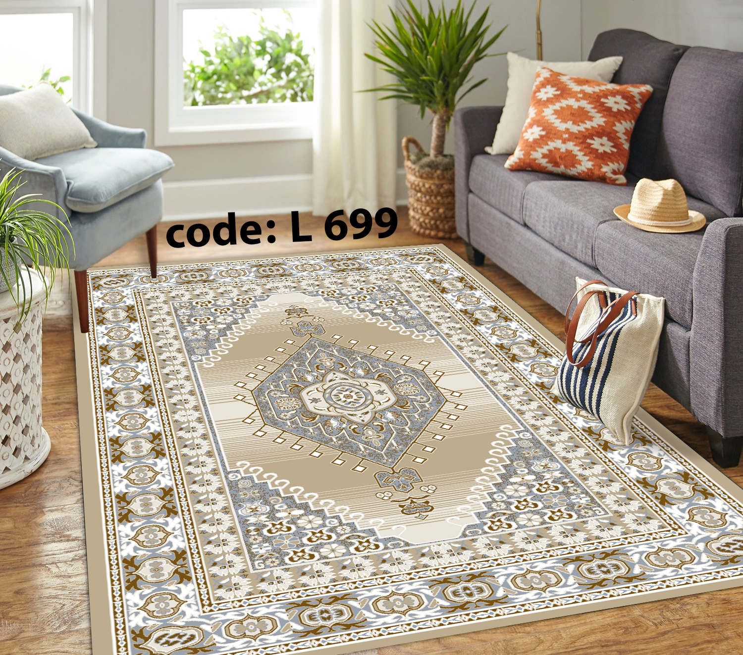 روفرشی کشدار (کاور فرش) و فرشینه و پادری کالای خواب متین کد L 699