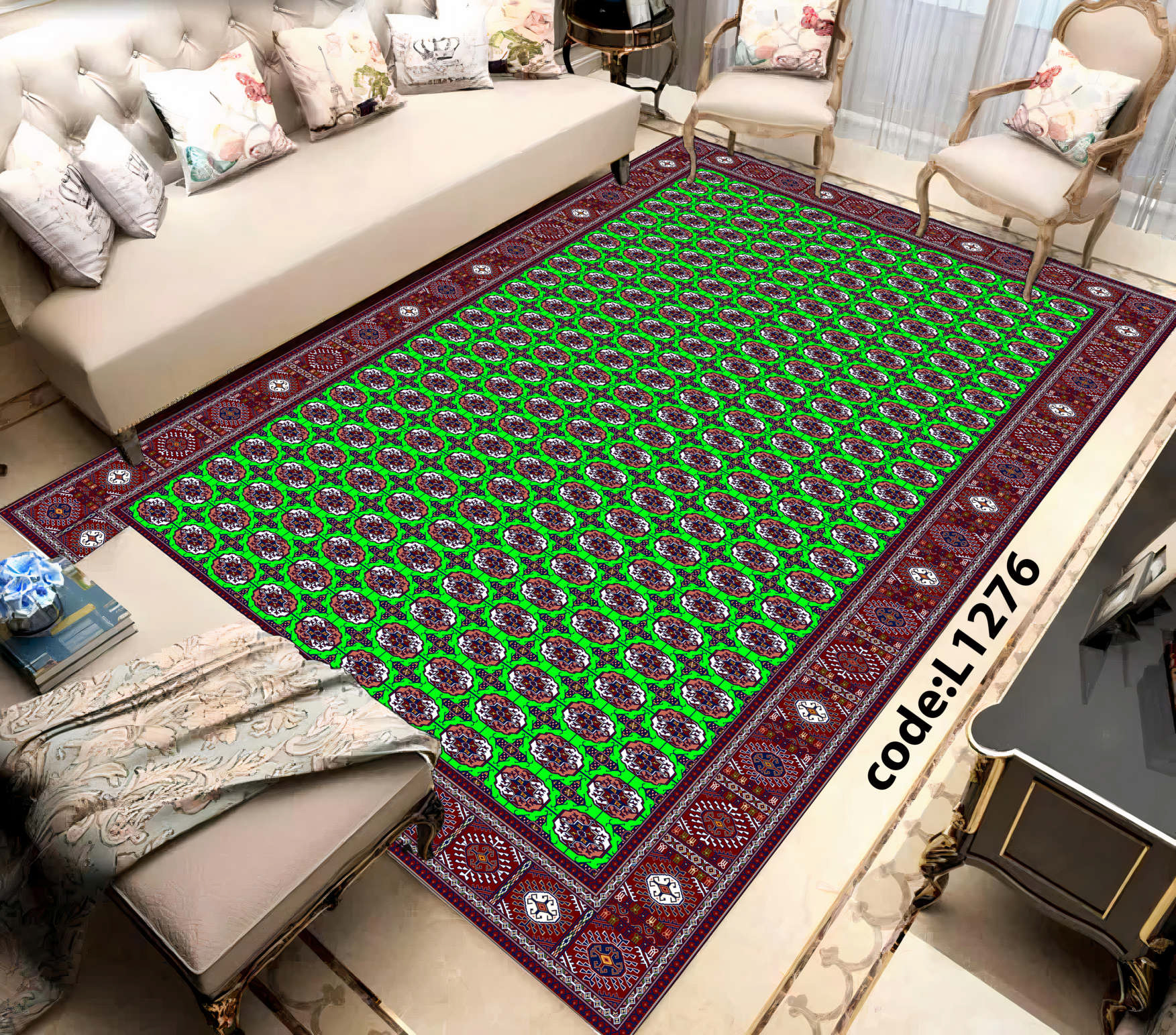 روفرشی کشدار (کاور فرش) و فرشینه و پادری کالای خواب متین کد L 1276