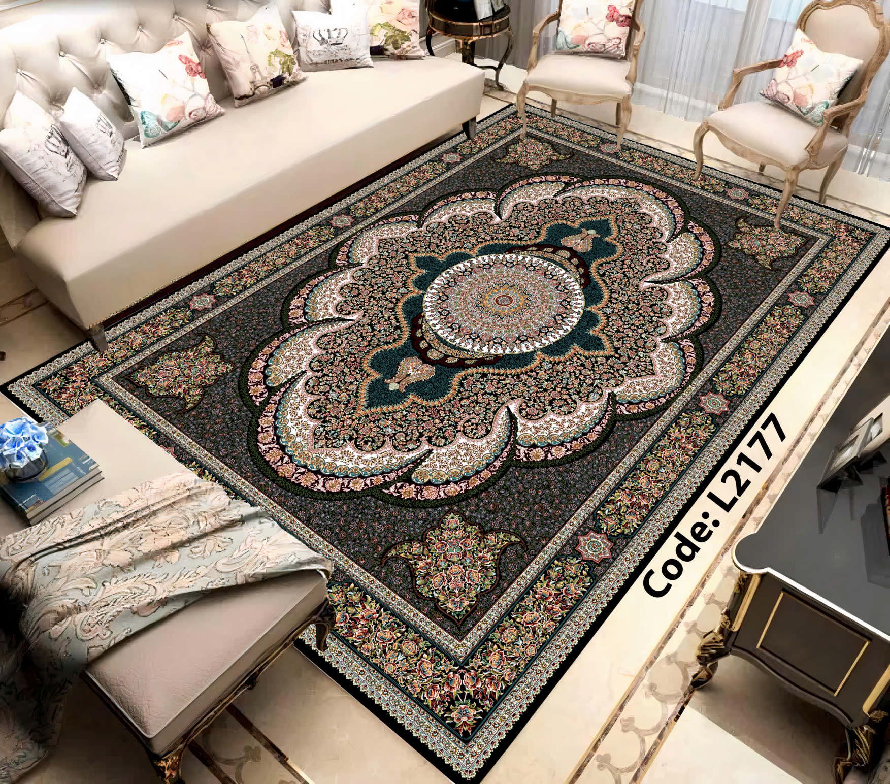 روفرشی کشدار (کاور فرش) و فرشینه و پادری کالای خواب متین کد L 2177