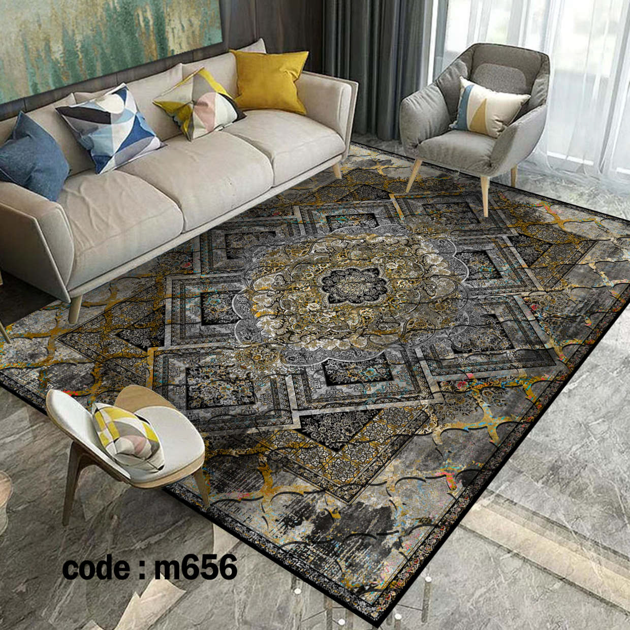 روفرشی کشدار (کاور فرش) و فرشینه و پادری کالای خواب متین کد m 656