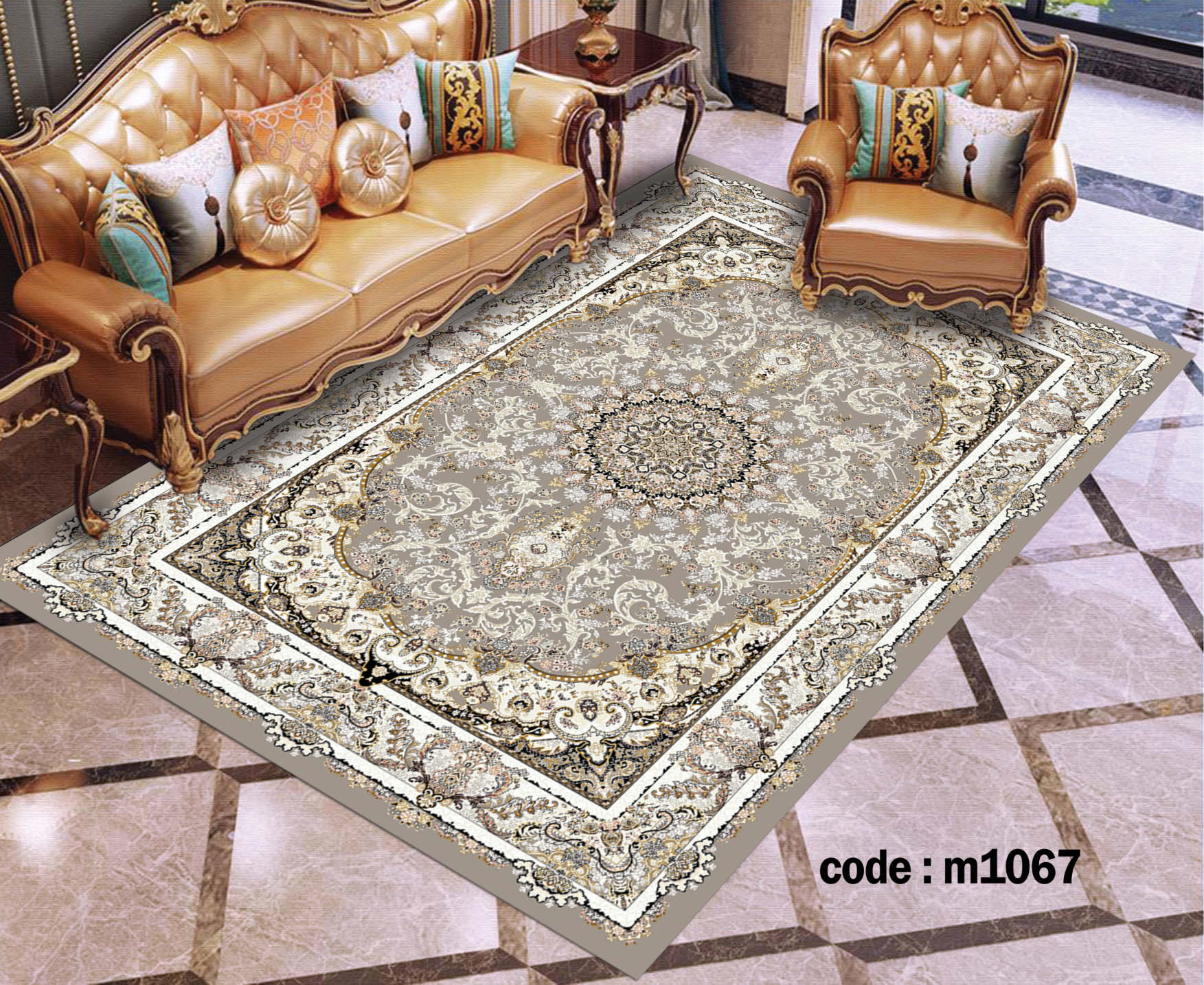 روفرشی کشدار (کاور فرش) و فرشینه و پادری کالای خواب متین کد m 1067